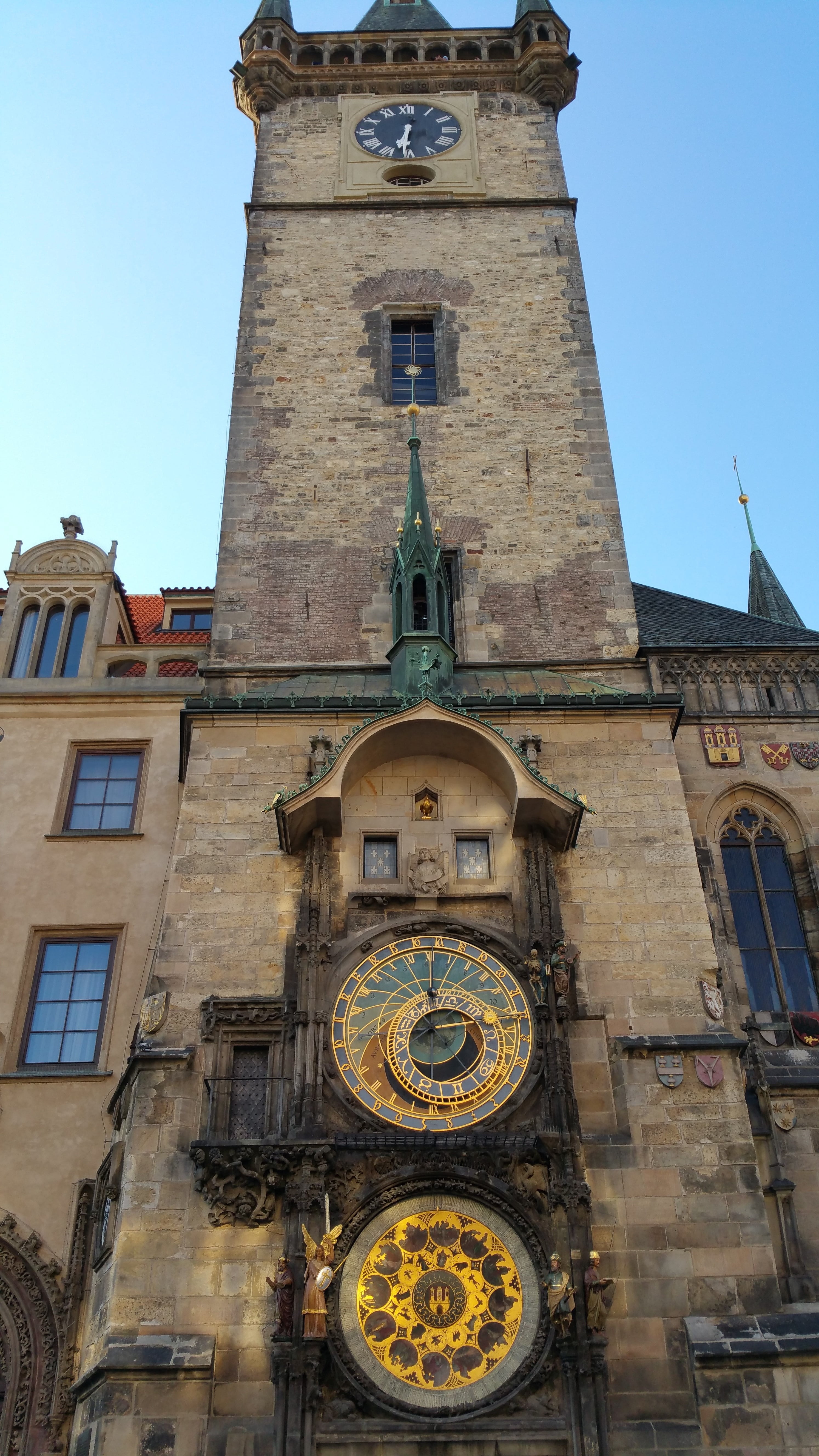 astronomical clock, astronomical, the past, clock tower, no people, day, clear sky, as, sky, history, town square, low angle view, time, built structure, Phone HD Wallpaper