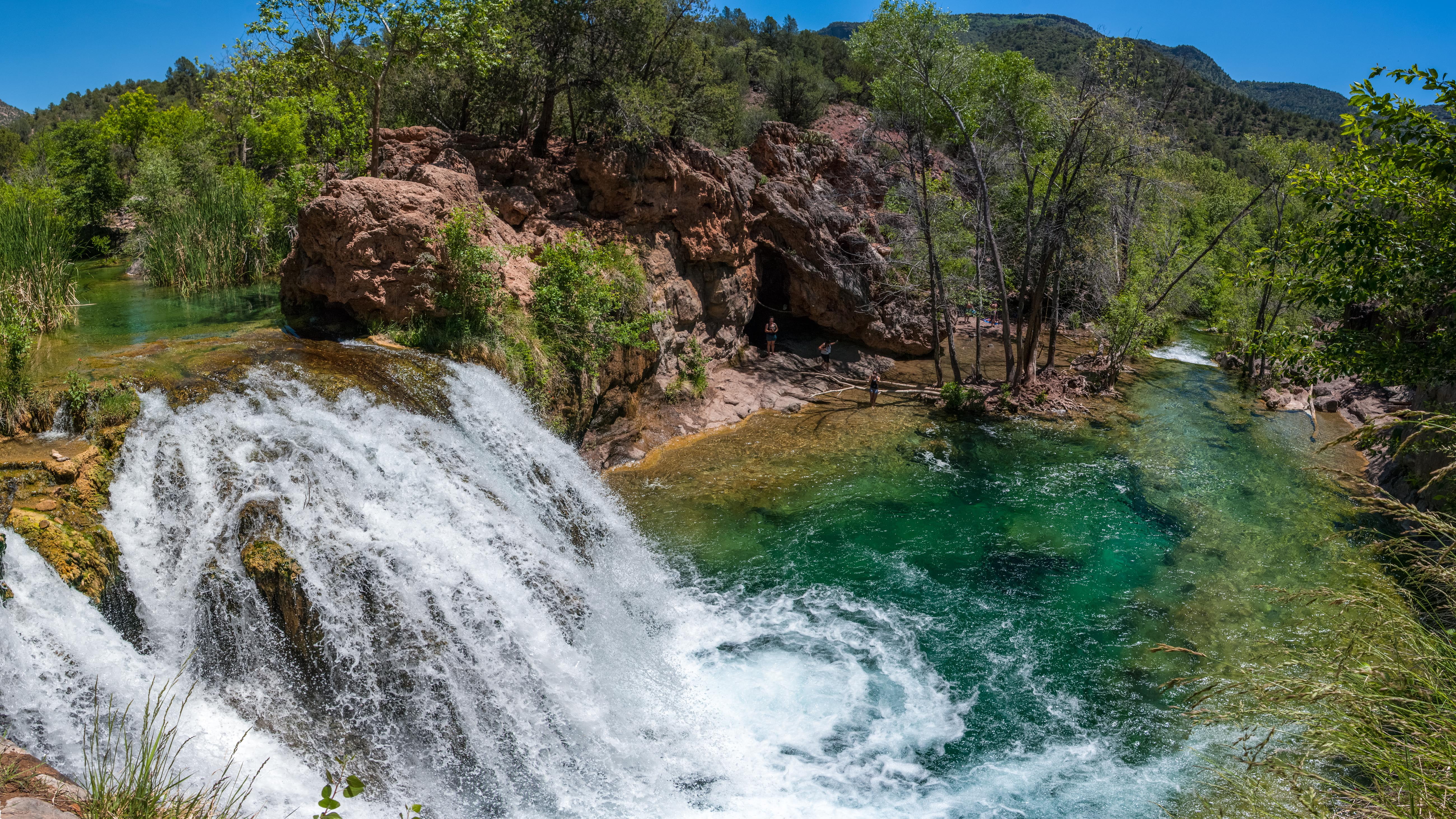  usa, 5K, solid, forest, nature, tree, water, waterfall, plant, power in nature, flowing, landscape, fossil, beauty in nature, scenics - nature, HD Wallpaper
