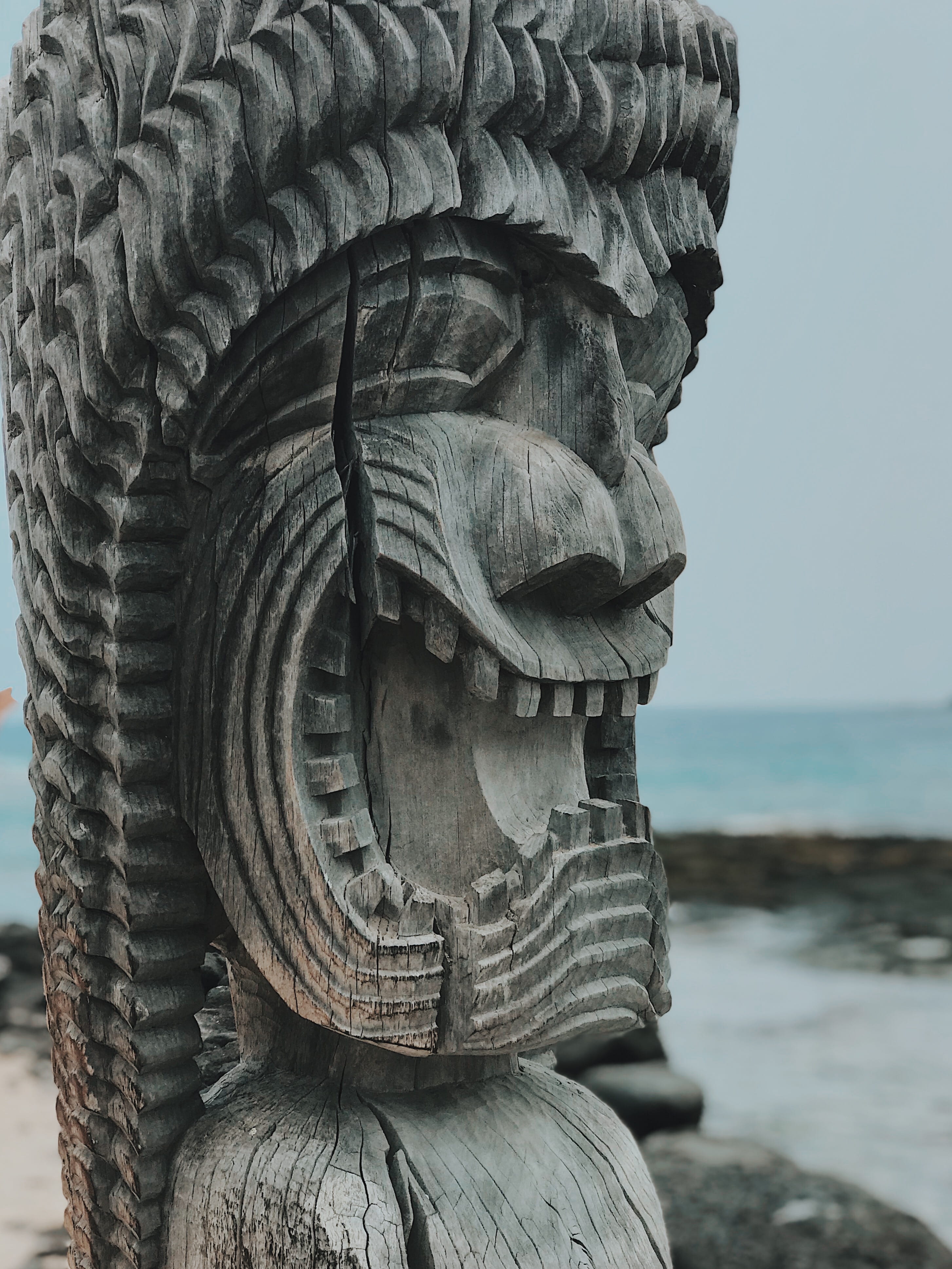 hawaii, water, 4K, craft, statue, creativity, beach, sky, representation, day, travel destinations, culture, human representation, sculpture, art and craft, Phone HD Wallpaper