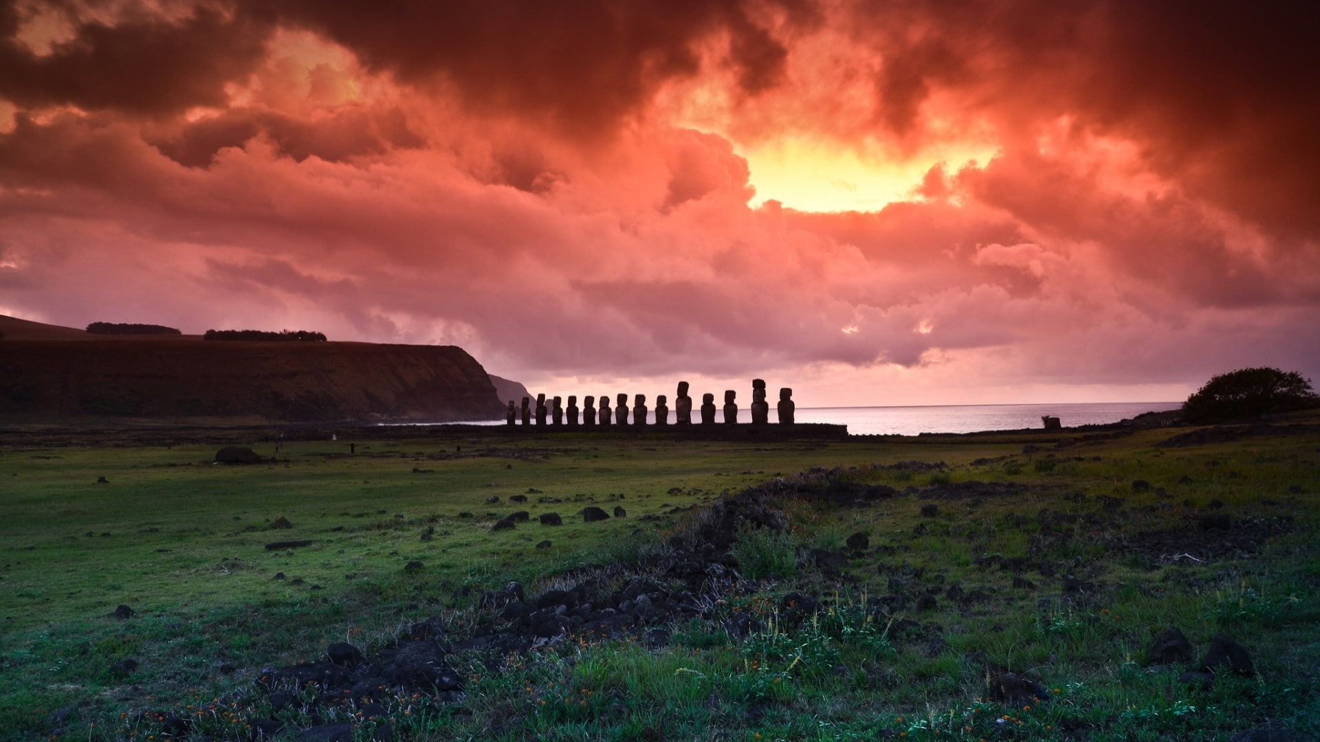1080P, ahu tongariki, HD Wallpaper