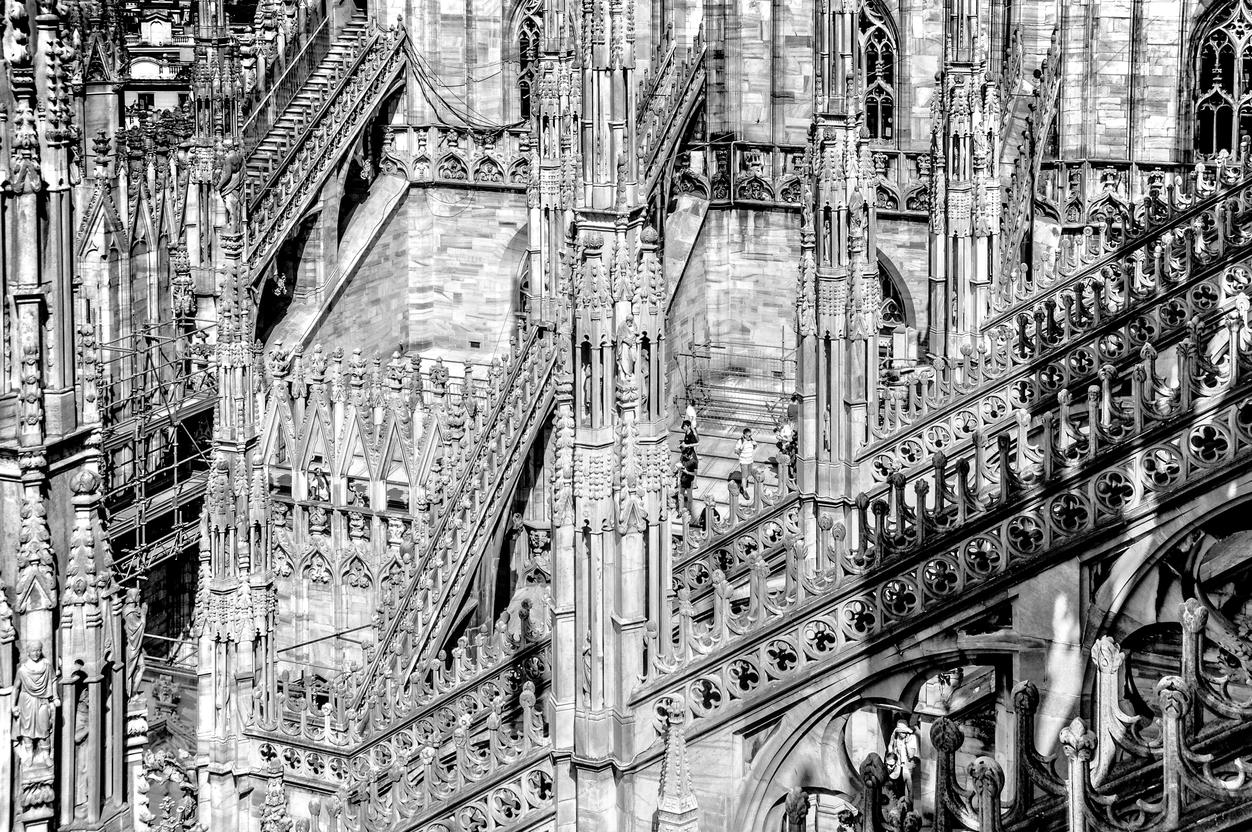 milano, building, architecture, mailand, 4K, full frame, religion, belief, place of worship, travel destinations, transportation, travel, dom, duomo di milano italy, HD Wallpaper