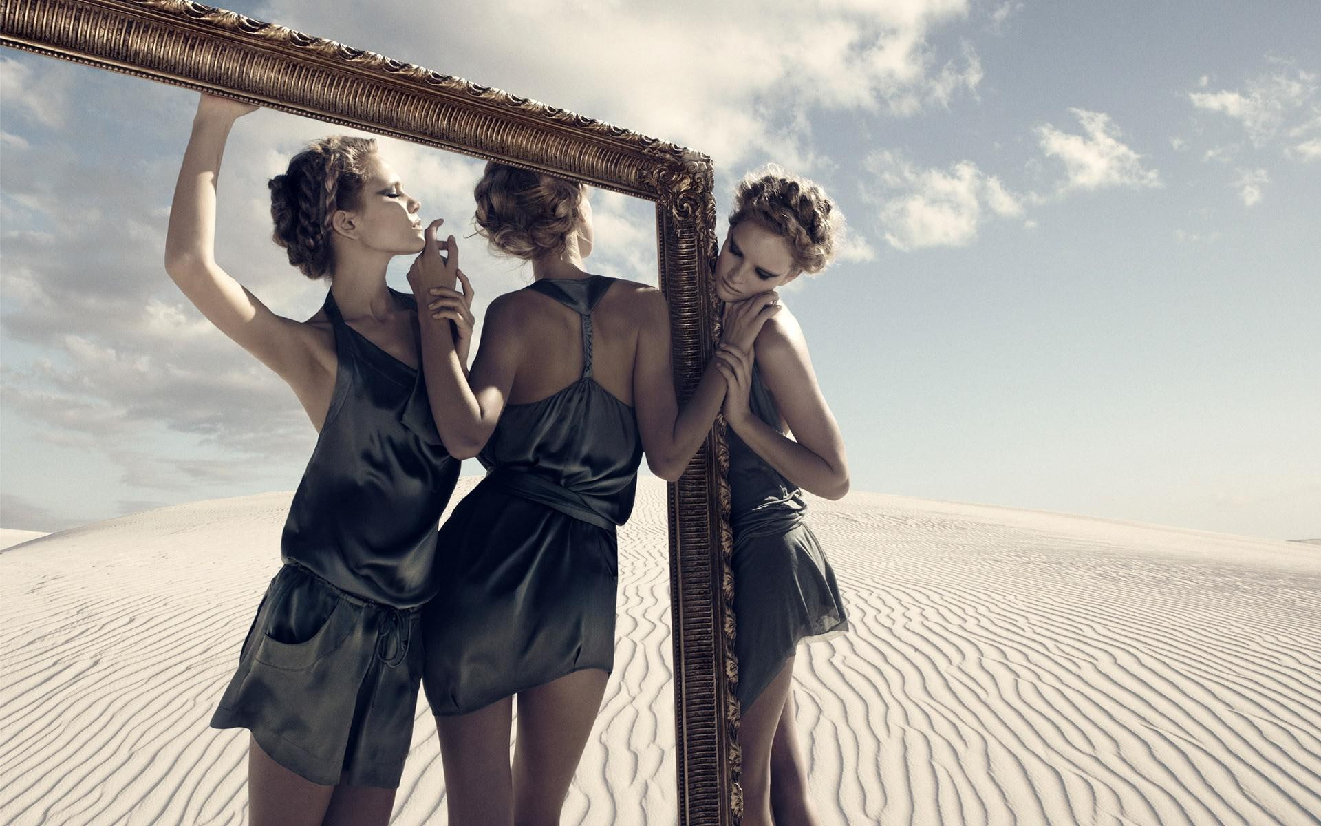 women, camilla, orange, camilla akrans, girls, 1080P, mini, halter, akrans, 1920x1200, dress, s, neck, HD Wallpaper