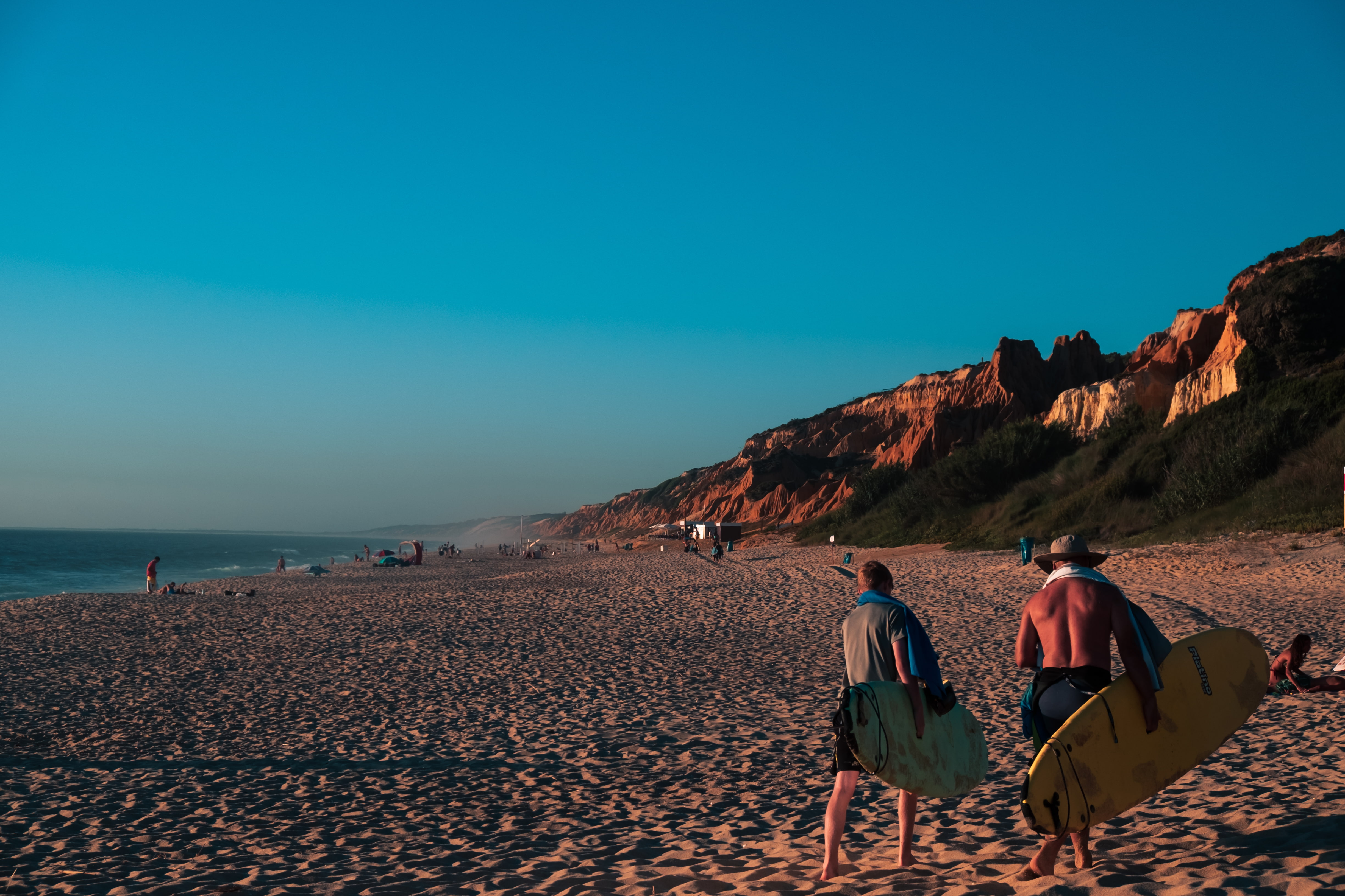 4K, surfboards, men, beach, Portugal, HD Wallpaper