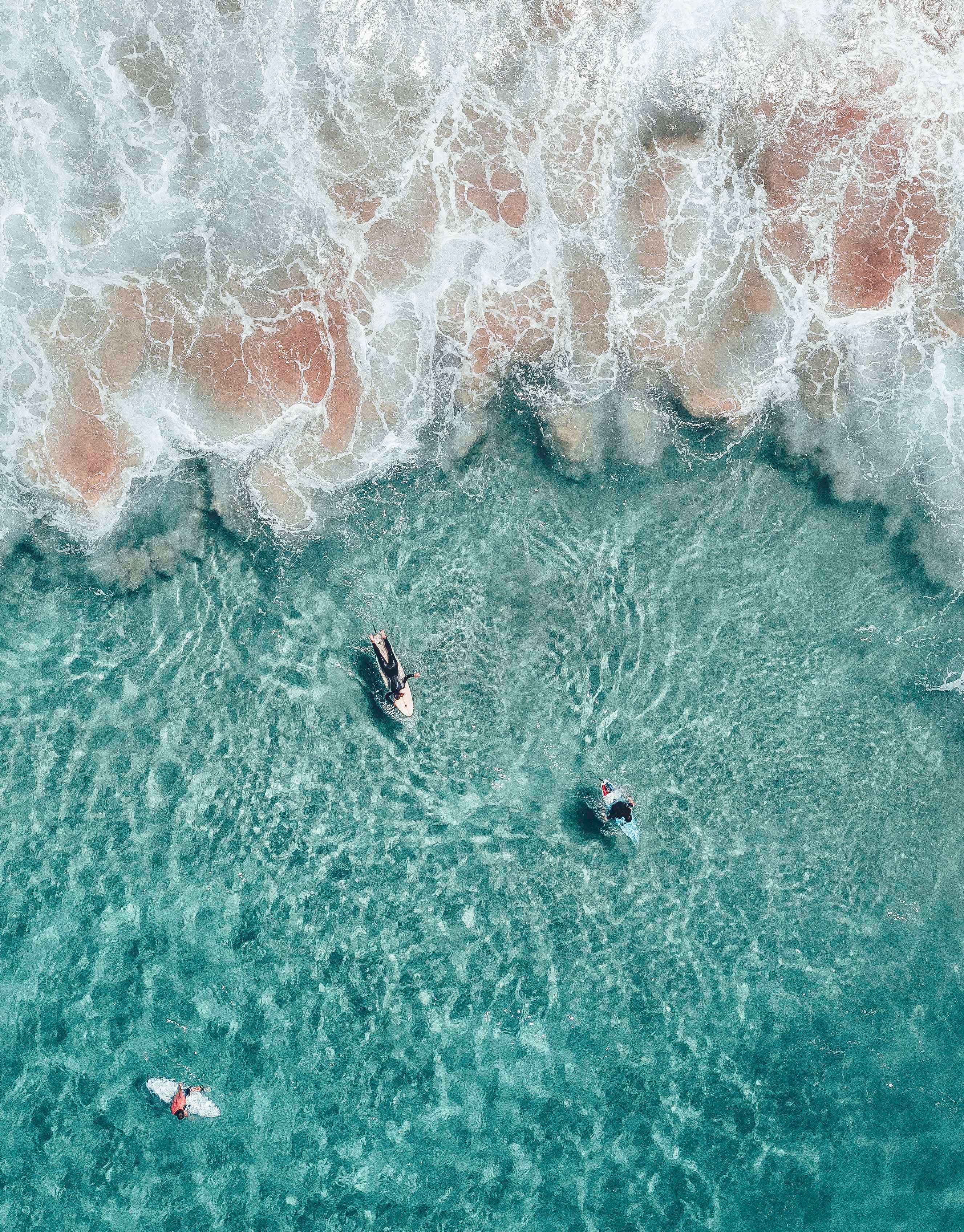surfboards, unrecognizable person, three, sport, aquatic sport, day, turquoise colored, outdoors, men, lifestyles, sea, blue, beach, nature, beauty in nature, Phone HD Wallpaper
