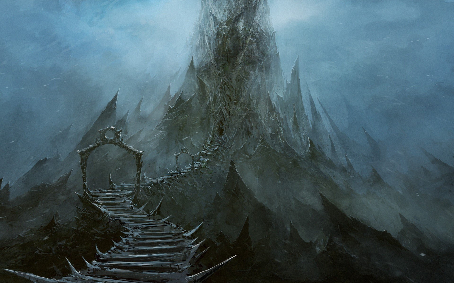 1080P, chris, landscapes, mountains, fantasy, art, artwork, Cold, HD Wallpaper