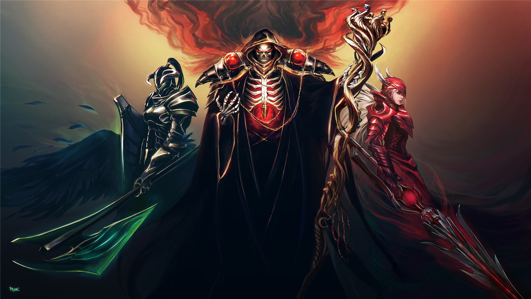 illustration, Overlord (anime), 1080P, effects, HD Wallpaper