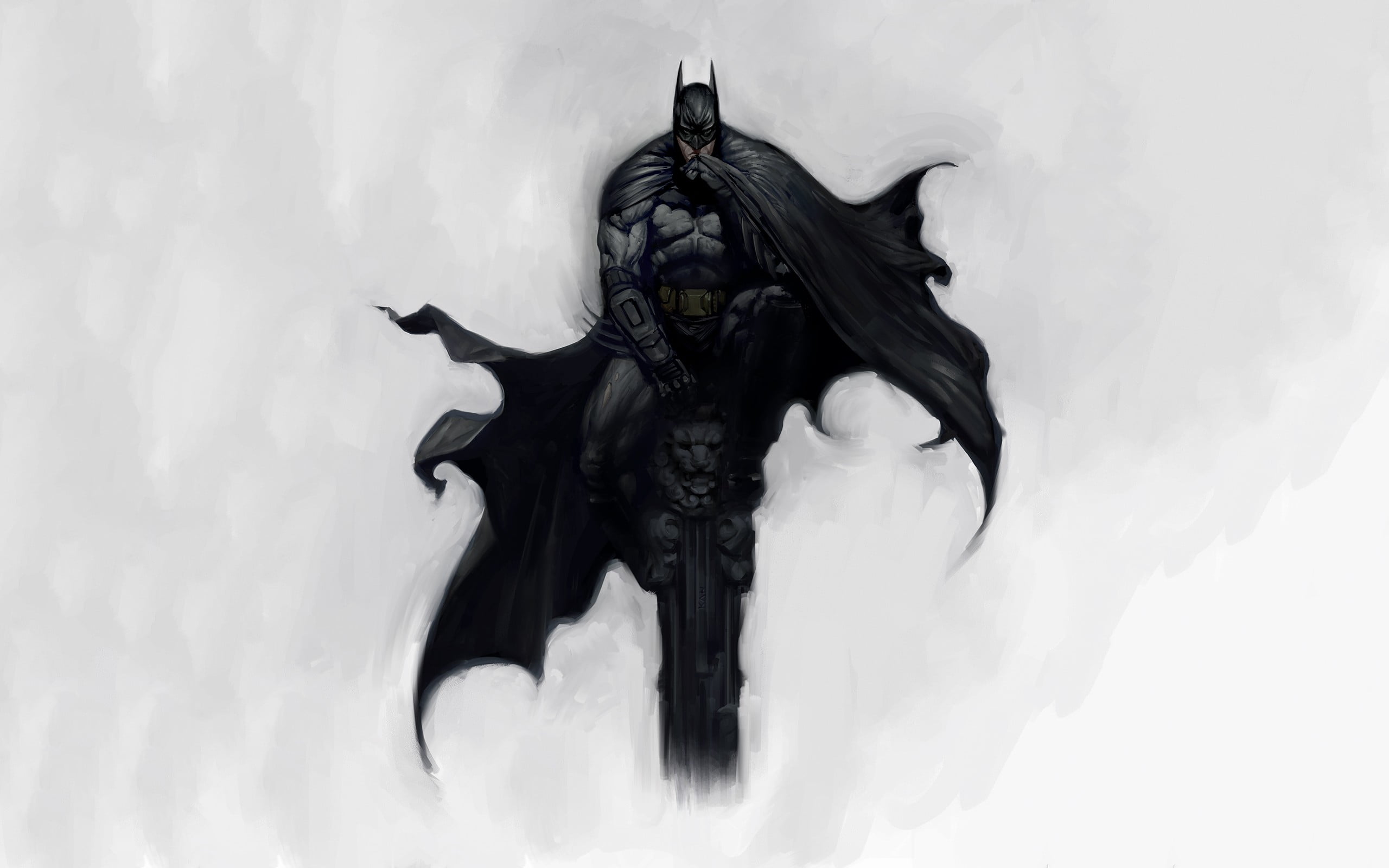 backgrounds, cape, animal, black Color, digital, water, anime, white color, white background, knight, dark, smoke - physical structure, nature, HD Wallpaper