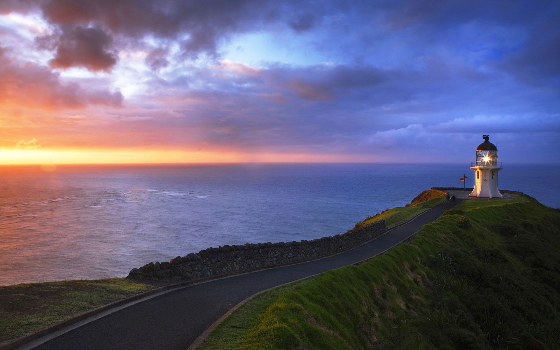 Cape, 1080P, lighthouse, Reinga, HD Wallpaper