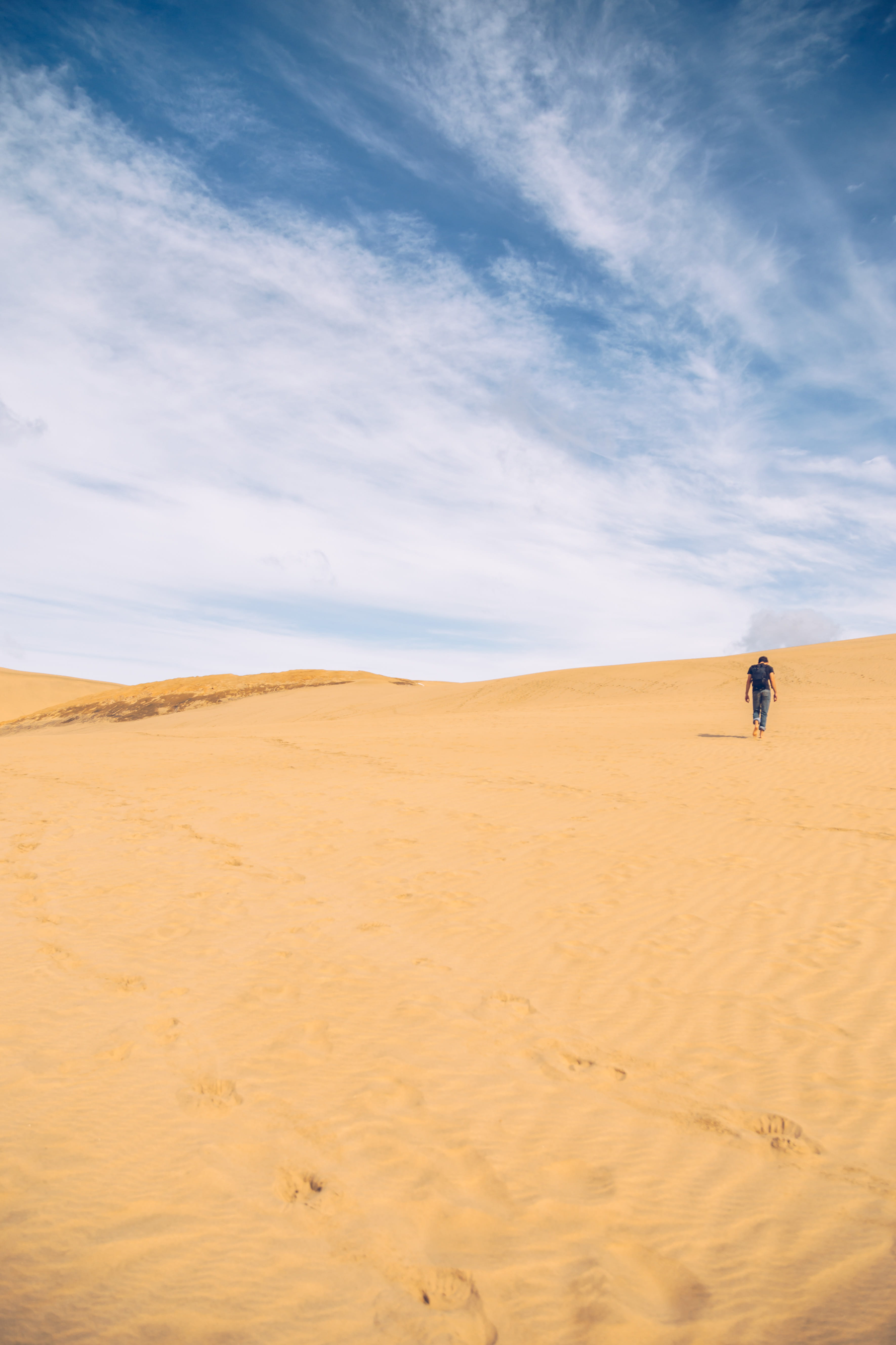 sand dune, horizon, arid climate, giant sand dunes, dune, remote, cloud - sky, landscape, non-urban scene, beach, scenics - nature, sky, land, day, dunes, Phone HD Wallpaper