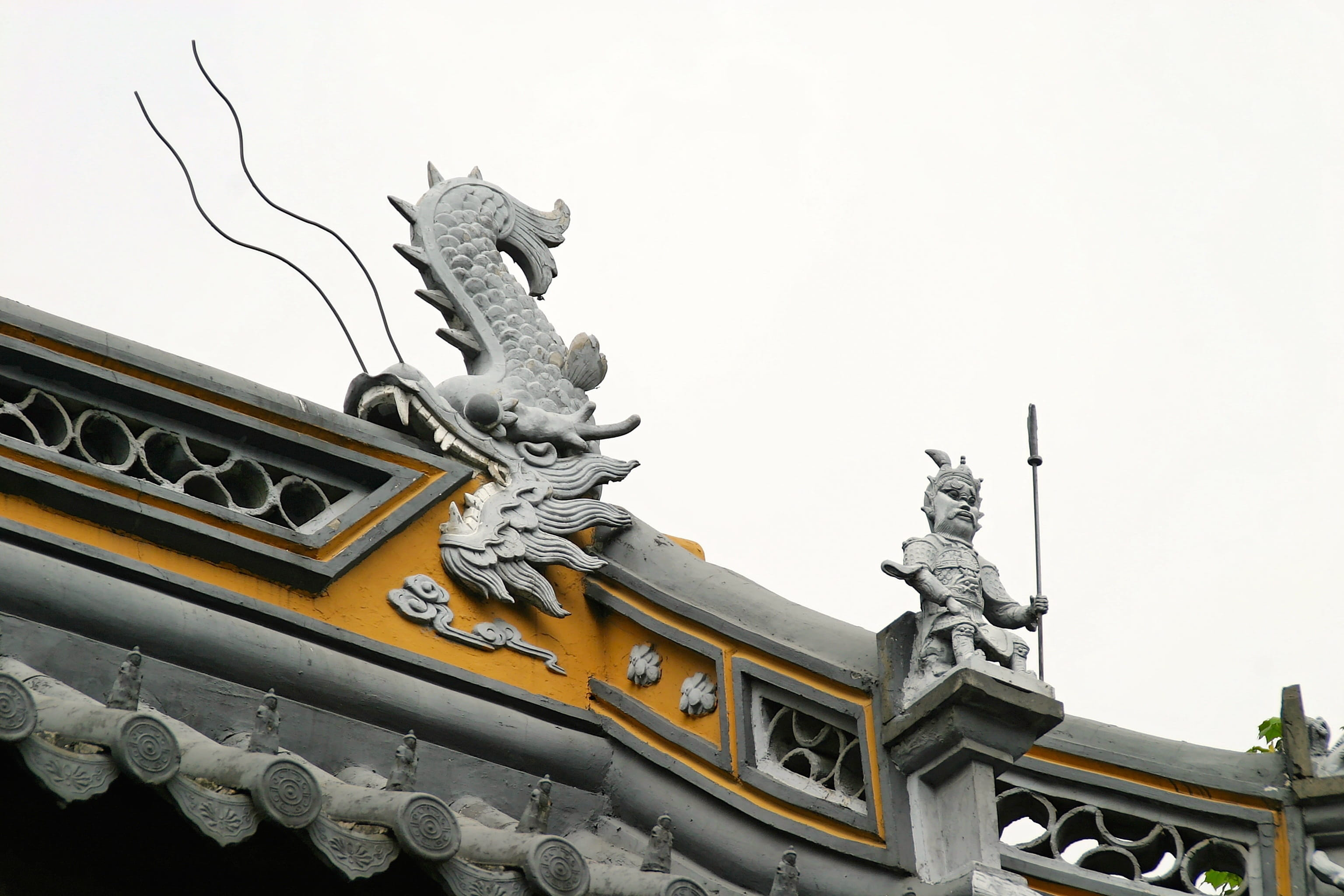 forbidden city, architecture, low angle view, sky, concrete, art and craft, animal representation, building, ornament, religion, history, building exterior, HD Wallpaper