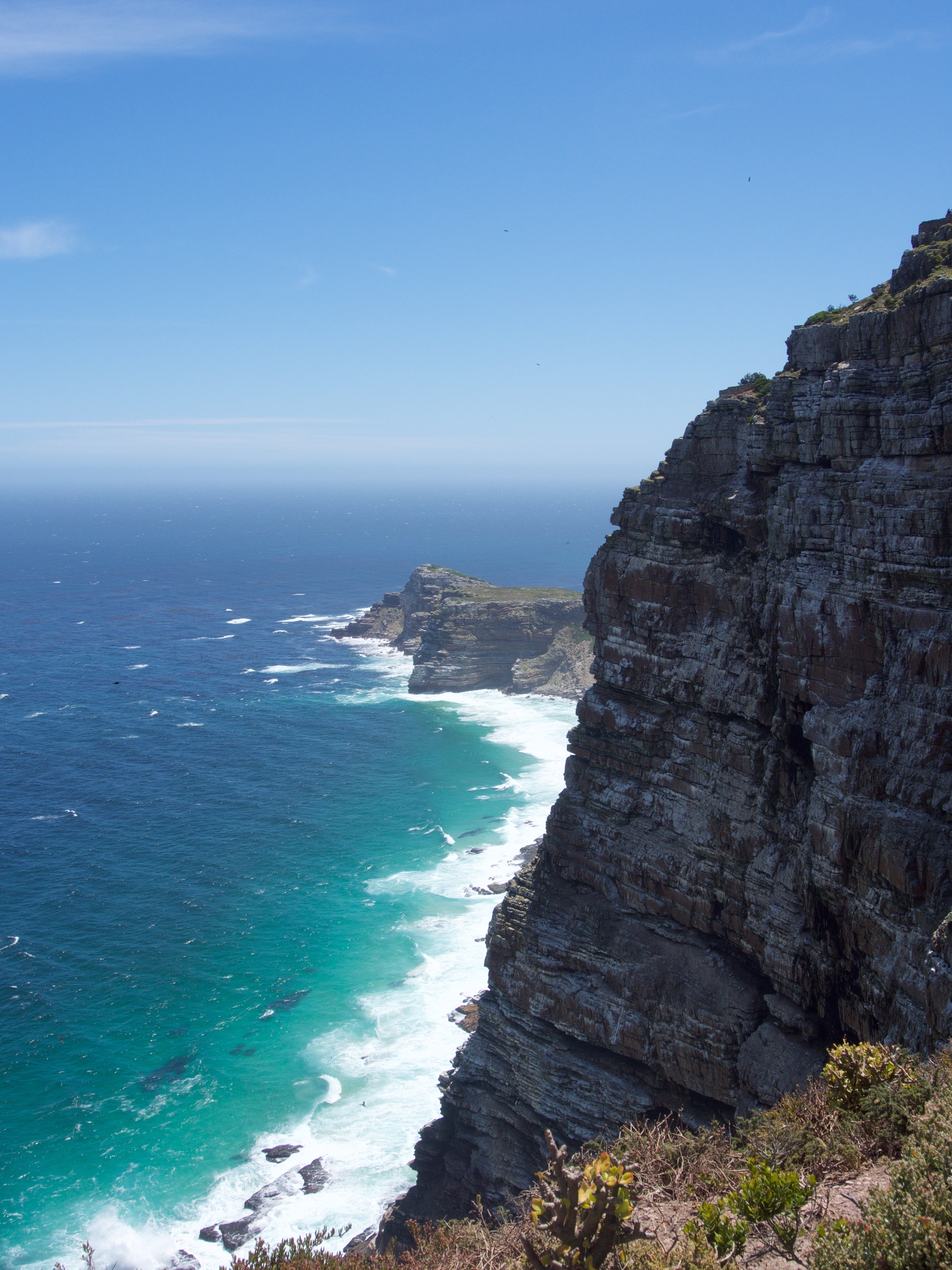 sky, nature, formation, rock formation, solid, outdoors, cape of good hope, 4K, sea, stack rock, scenics - nature, south africa, rocky coastline, coast, Phone HD Wallpaper