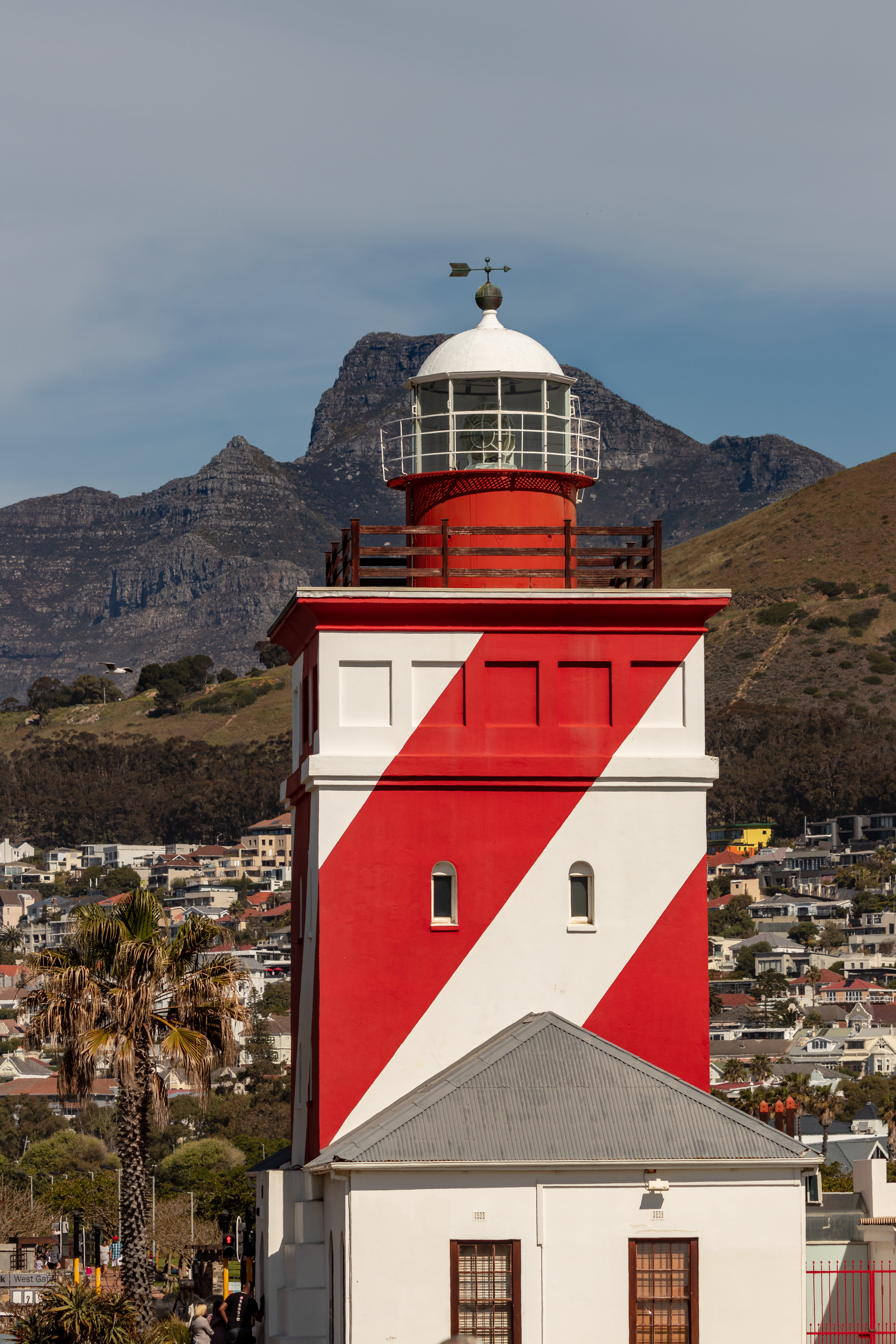 sunlight, south africa, mouille point, 5K, cape town, outdoors, built structure, no people, architecture, religion, mountain range, building, sky, residential district, Phone HD Wallpaper