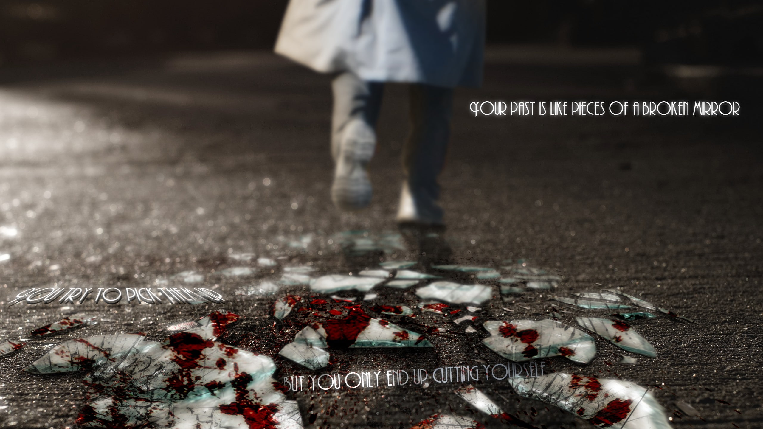 Typography, quote, shoes, glass, Broken, Broken Glass, 2K, Mirror, Max Payne, blood, HD Wallpaper