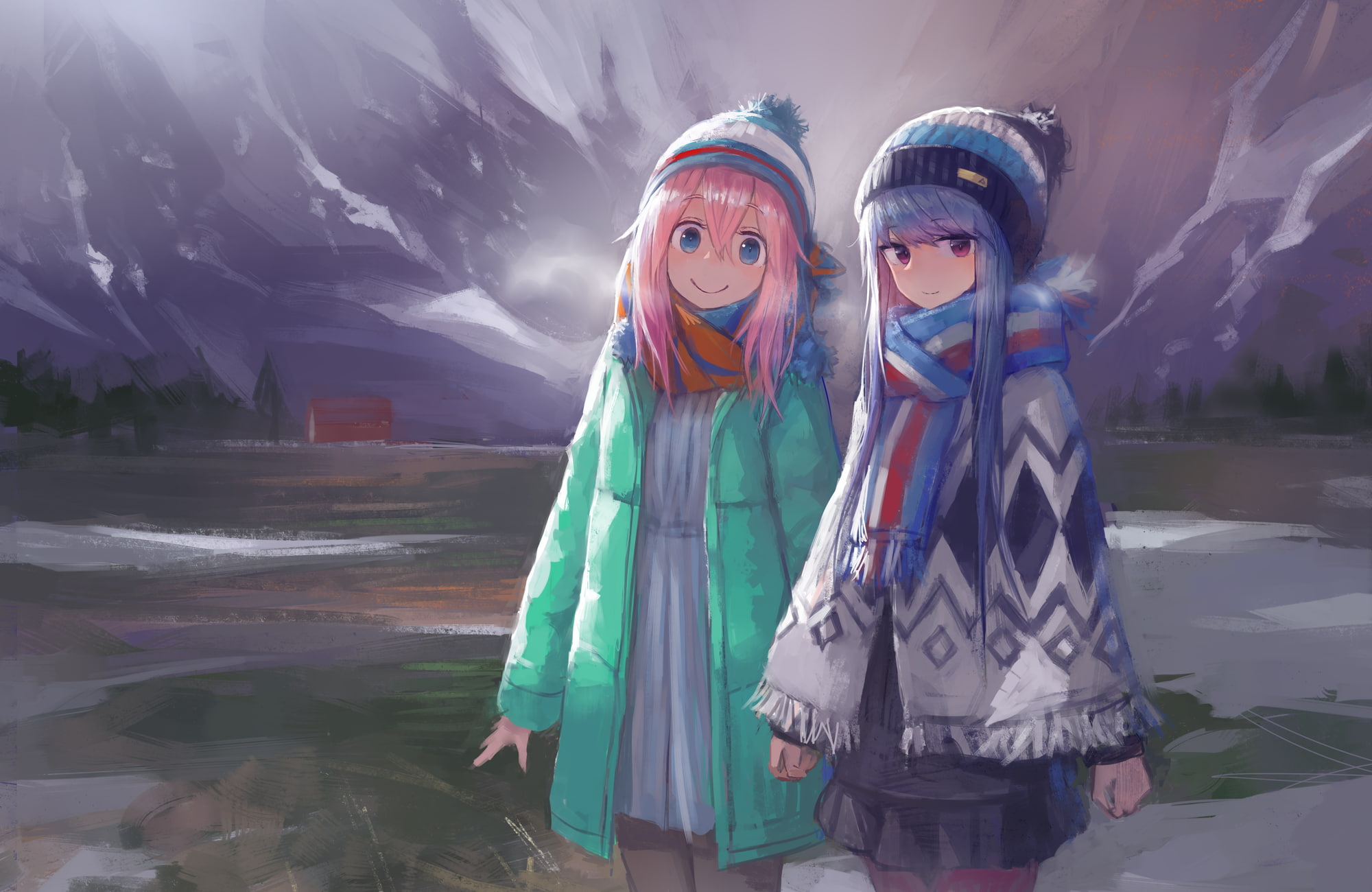 Rin Shima, Anime, Laid-Back Camp, Nadeshiko Kagamihara, 1080P, HD Wallpaper