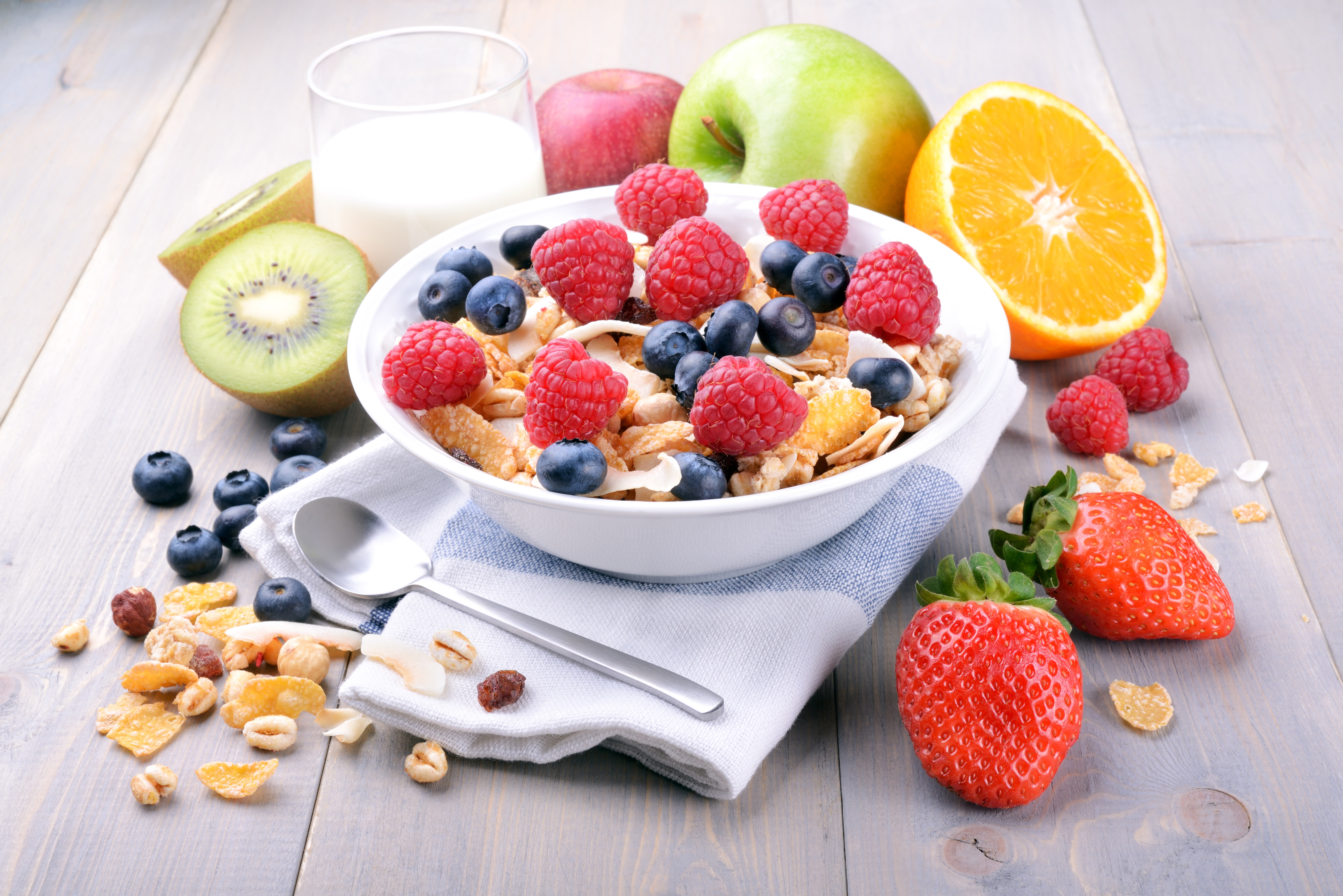 raspberry, fruits, berries, food and drink, bowl, raspberries, healthy lifestyle, orange, healthy eating, cereals, strawberries, no people, berry fruit, HD Wallpaper