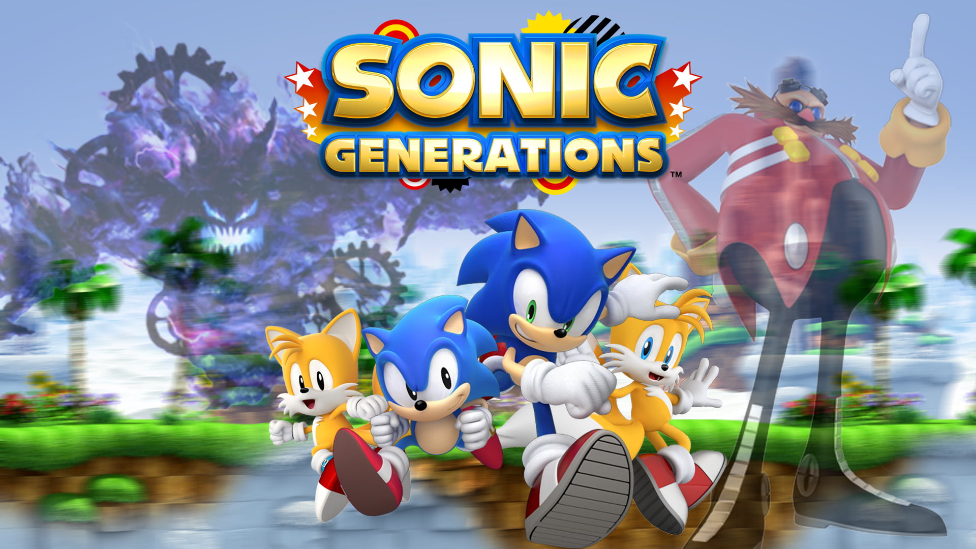 festival, sky, Sonic, Miles " Tails" Prower, animal themes, vertebrate, flowering plant, text, bird, plant, multi colored, Sonic Generations, toy, tree, HD Wallpaper