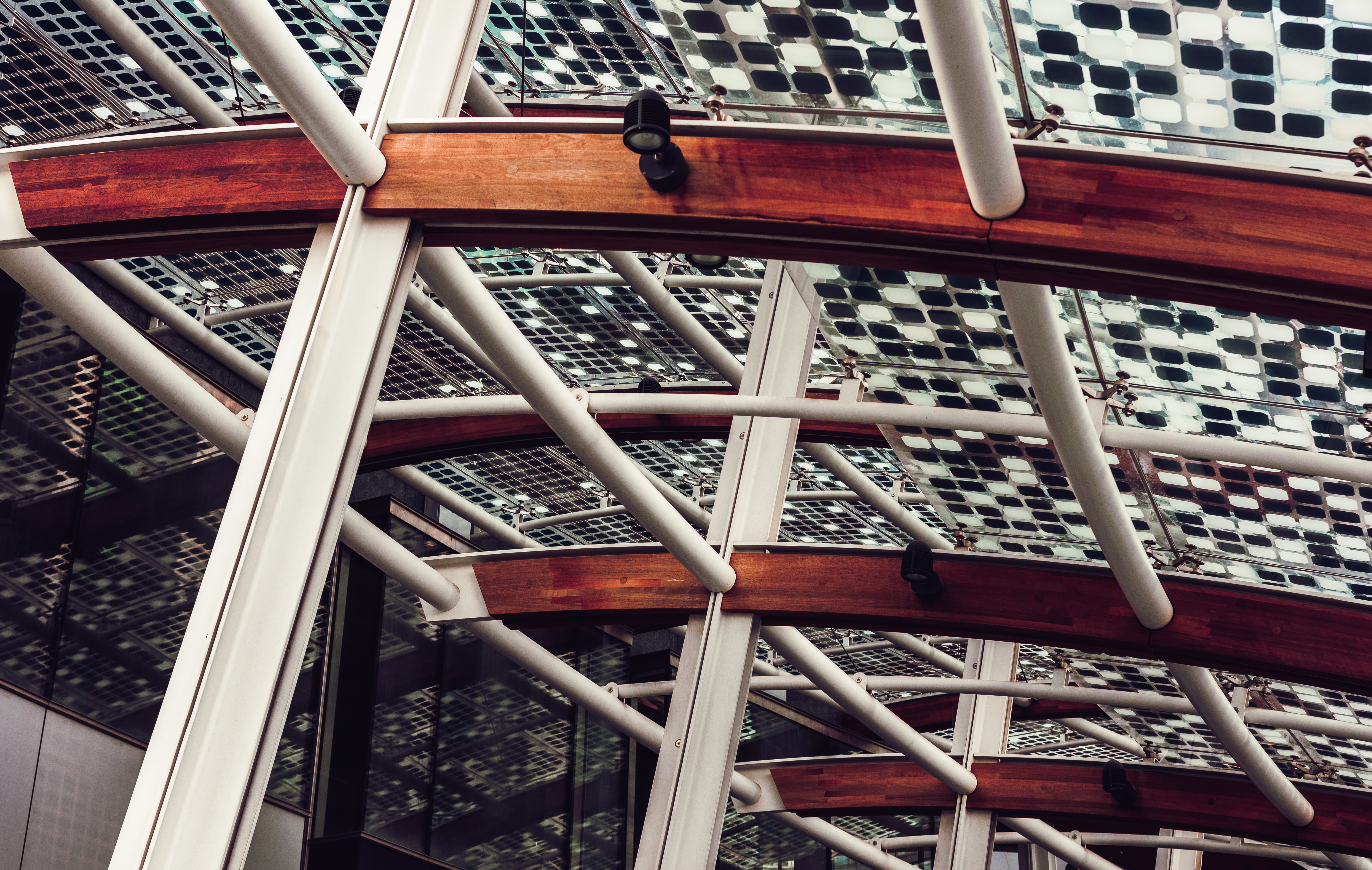 red, backgrounds, glass - material, window, pattern, full frame, design, architecture, metal, no people, piazza gae aulenti, building exterior, large group of objects, HD Wallpaper