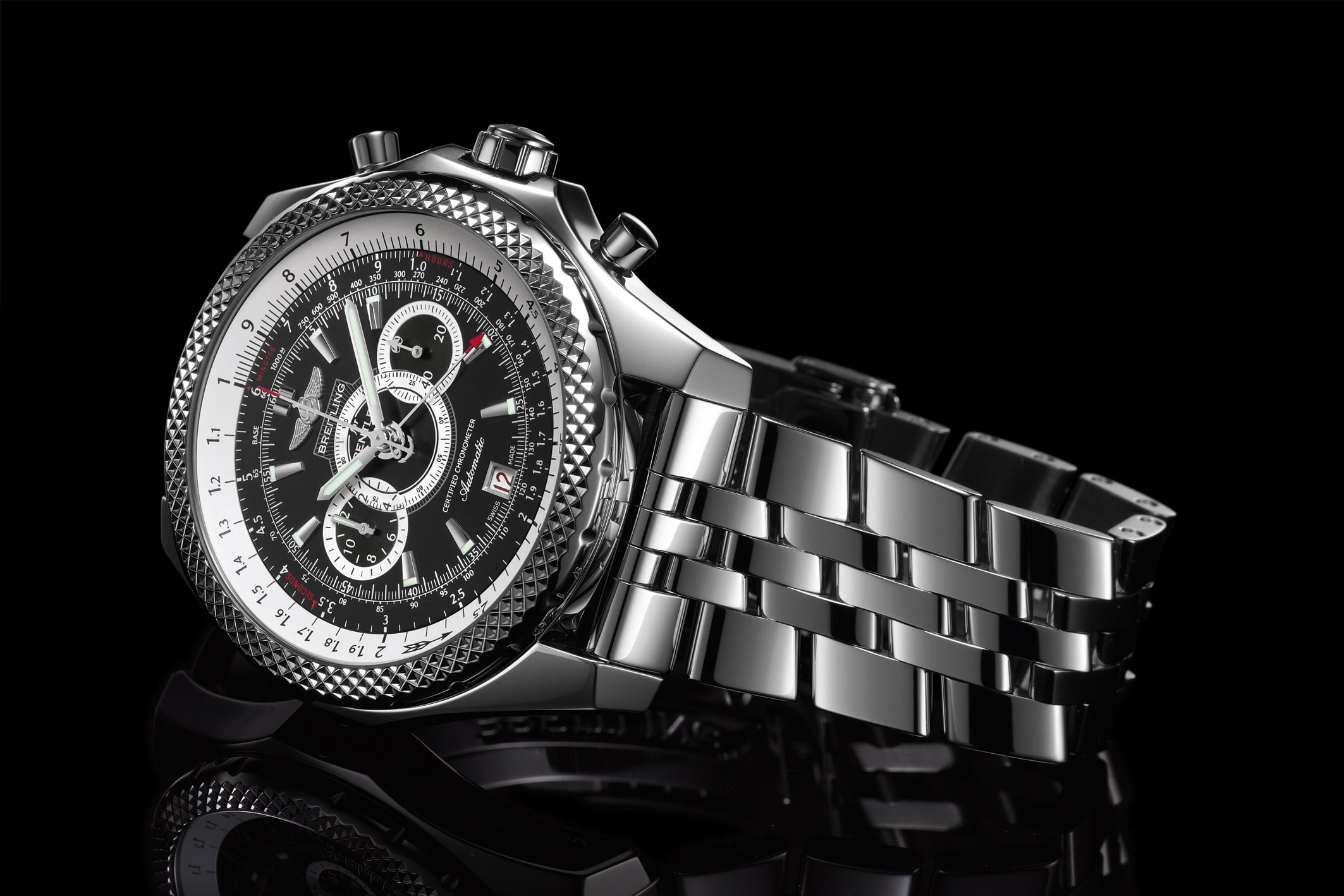 machinery, invicta, no people, link, antique, number, studio shot, accuracy, Watch, indoors, silver, 1080P, Breitling, time, equipment, still life, round, HD Wallpaper