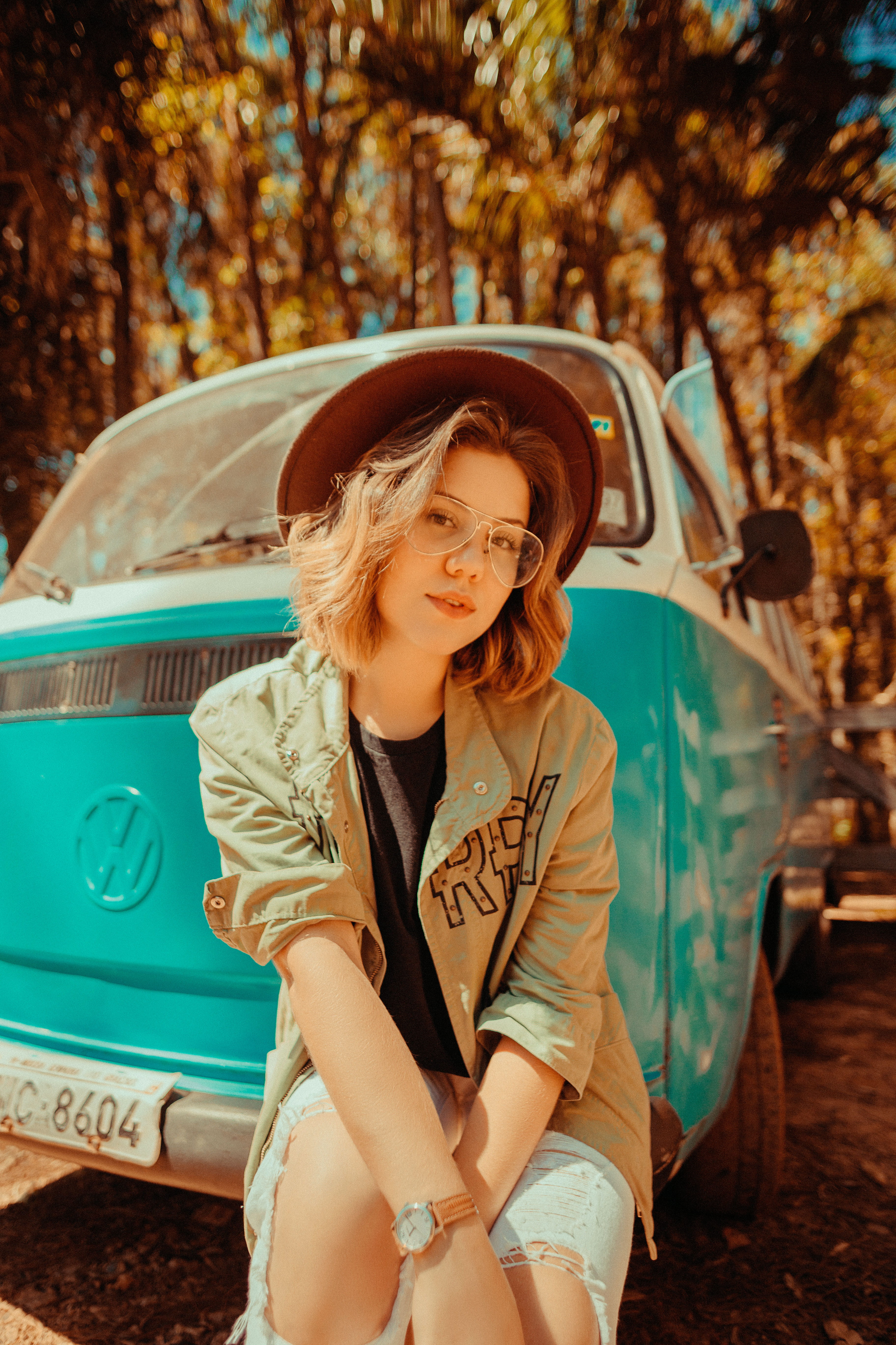 photography, colored, sitting, frames, silver, volkswagen, wearing, young adult, 5K, outdoors, hair, happiness, casual clothing, three quarter length, Phone HD Wallpaper