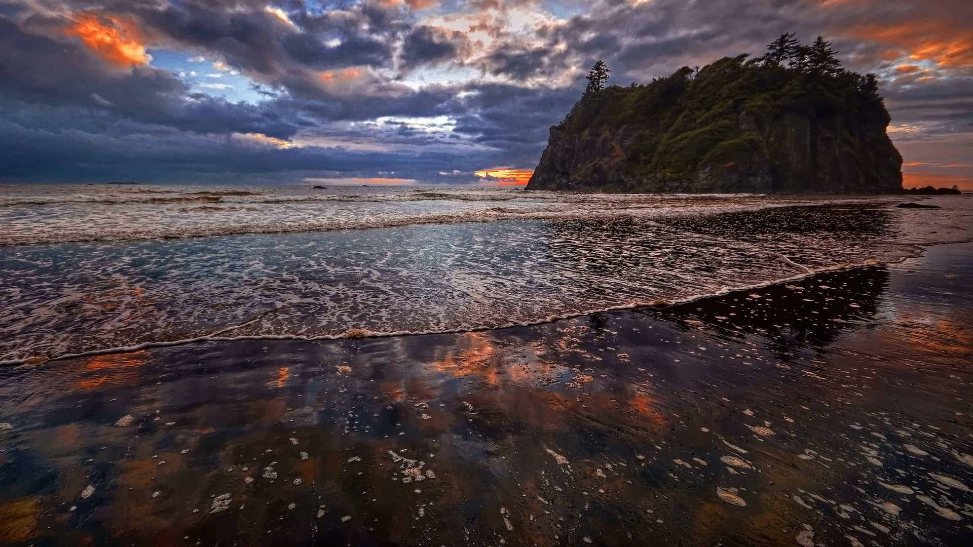 non-urban scene, cloud - sky, sky, nature, scenics - nature, sea, solid, low tide, tranquil scene, no people, idyllic, surface level, land, rock, water, HD Wallpaper