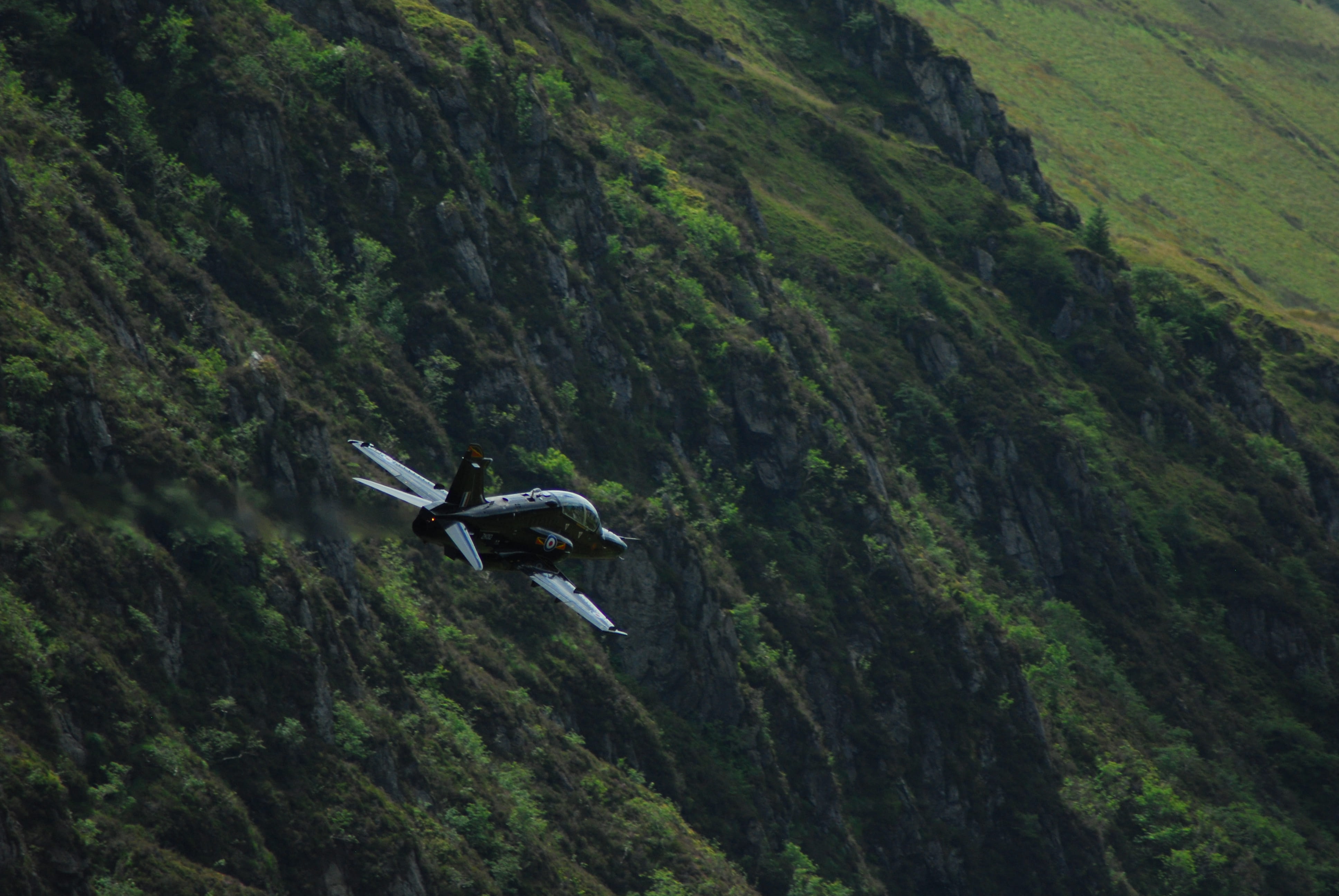 aeroplane, flying, mid-air, day, motion, plane, environment, machloop, outdoors, airliner, non-urban scene, flight, rock formation, mountain range, 4K, HD Wallpaper