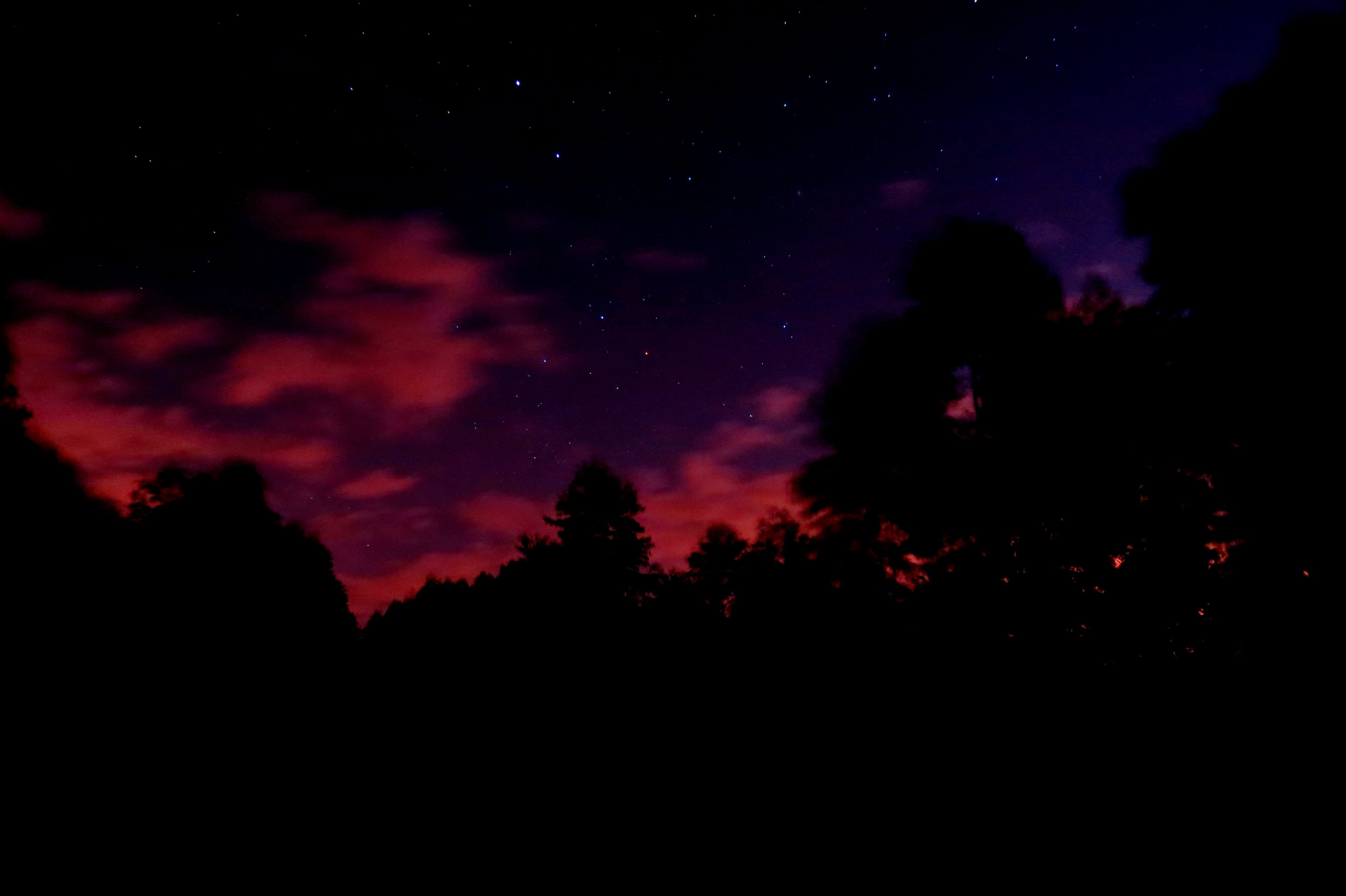 tranquility, galaxy, 4K, cloud, tree, peak of goats, majestic, trees, plant, quiet, brazil, red, cloud - sky, beauty in nature, planet, scenics - nature, HD Wallpaper
