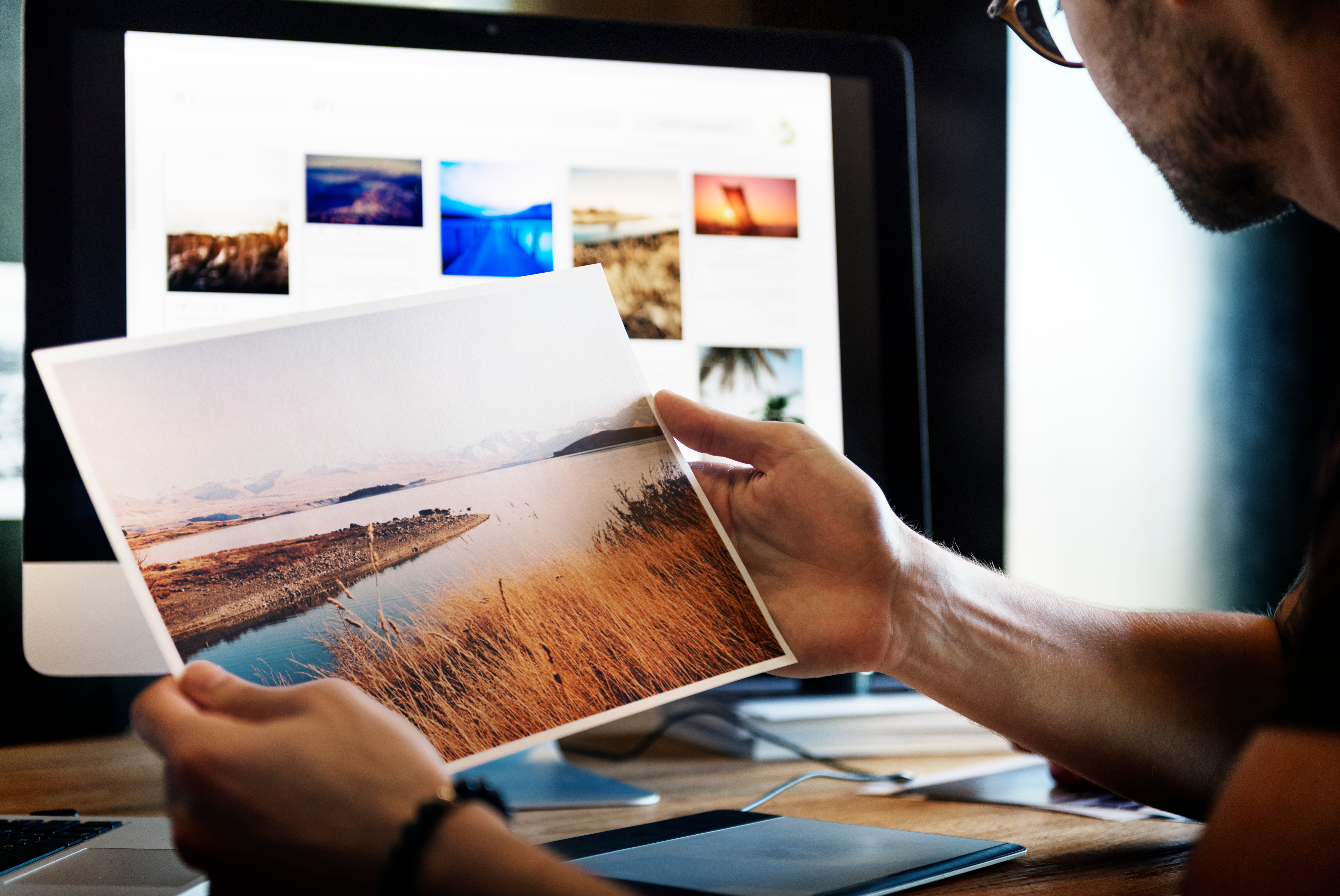 men, adults only, office, photography, mac, activity, mature adult, business, human hand, people, photo, laptop, paper, adult, river, print, 5K, man, art, HD Wallpaper