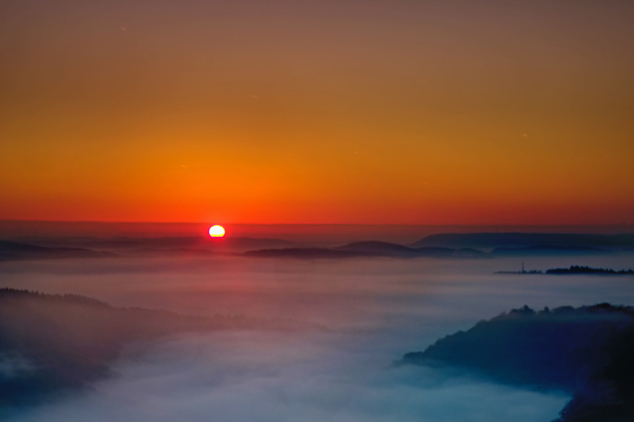 germany, 1080P, sunrise, saarschleife, HD Wallpaper