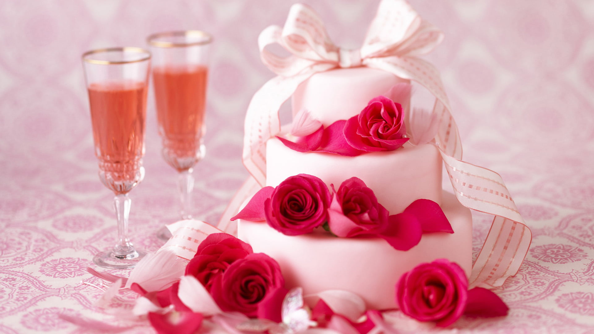roses, love, gift, day, 1080P, spring, freshness, leaf, romance, event, holiday, valentine, rose, flower arrangement, food and drink, rose - flower, red, HD Wallpaper