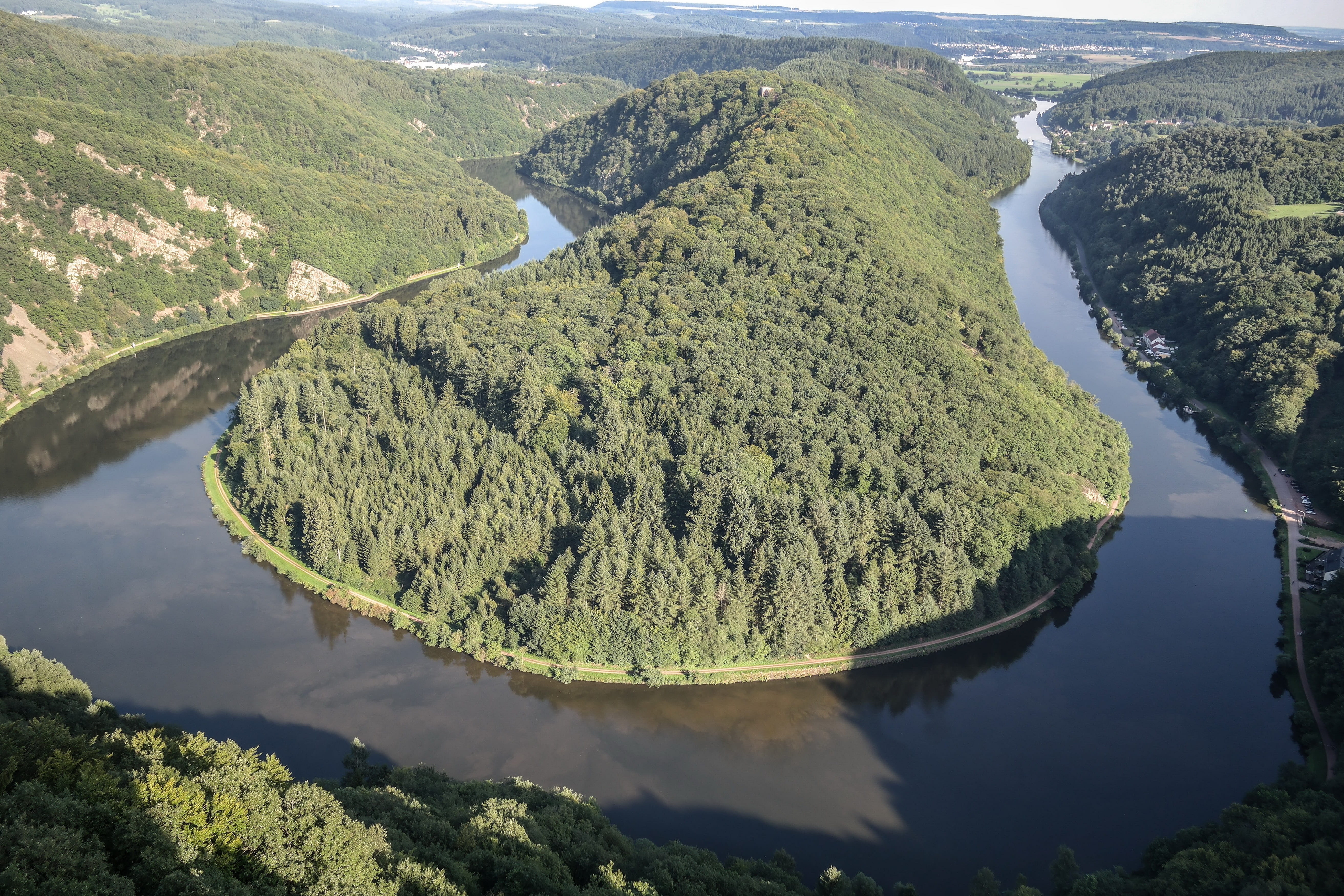 environment, beauty in nature, no people, outlook, nature, high angle view, day, river landscape, scenics - nature, landscape, 5K, green color, saarland, HD Wallpaper