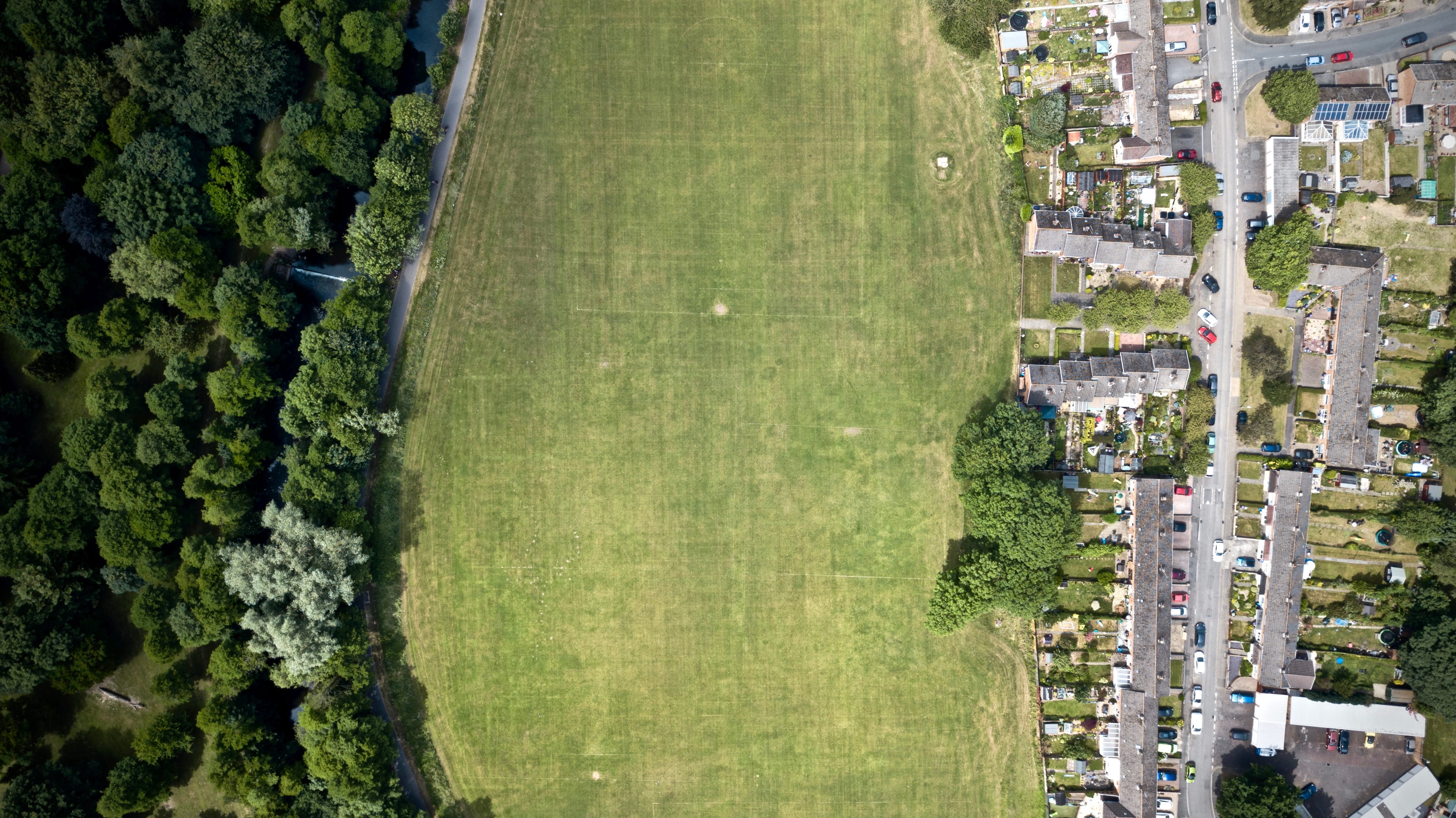 sport, house, green, view, cwmbran, photography, housing, daytime, drone view, united kingdom, plant, aerial, top, green color, landscape, wale, street, HD Wallpaper