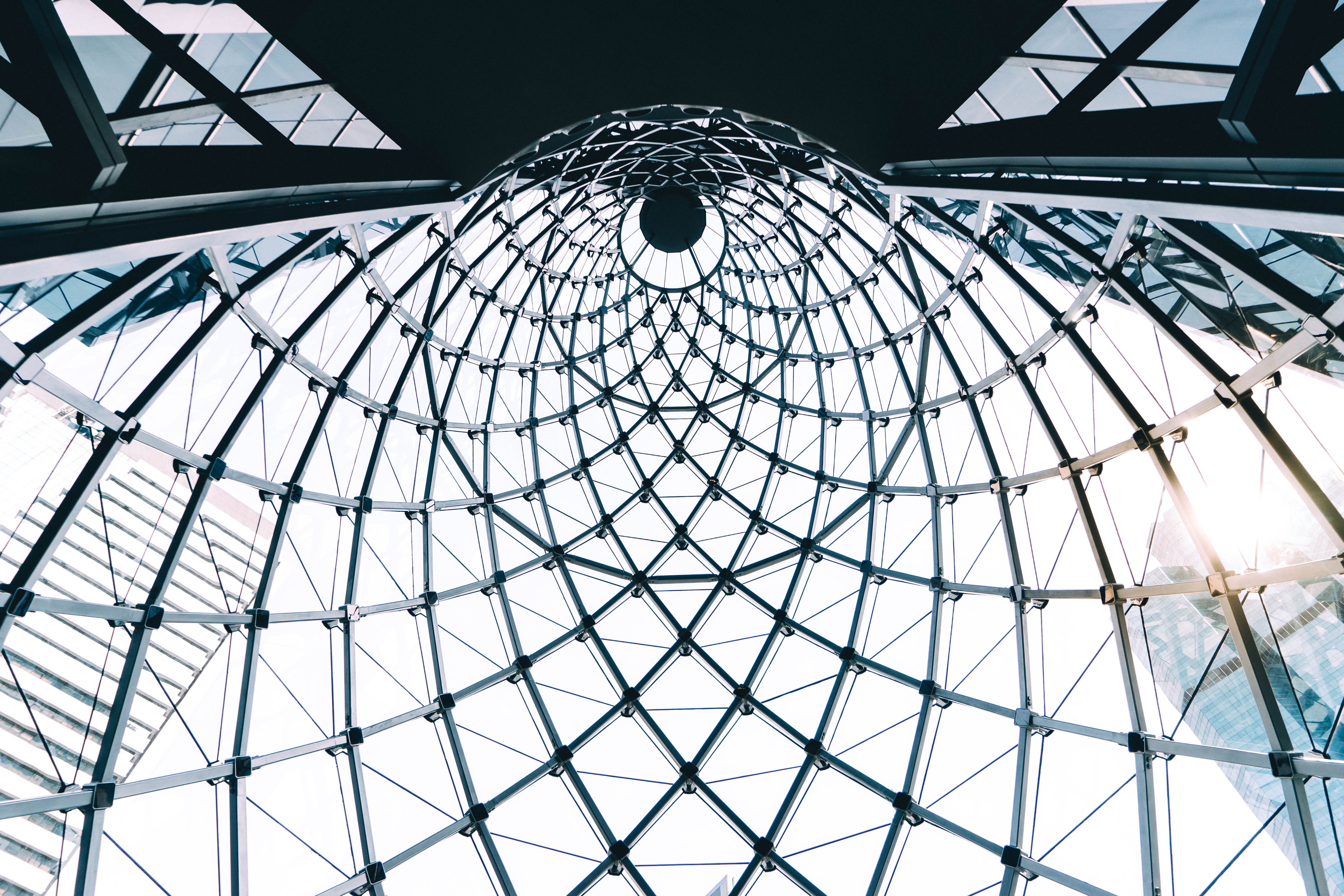 finance, built structure, bangkok, thailand, minimal, architecture and art, dome, spiral, complex, pattern, metal, structuree, clean, steel, sterile, day, HD Wallpaper