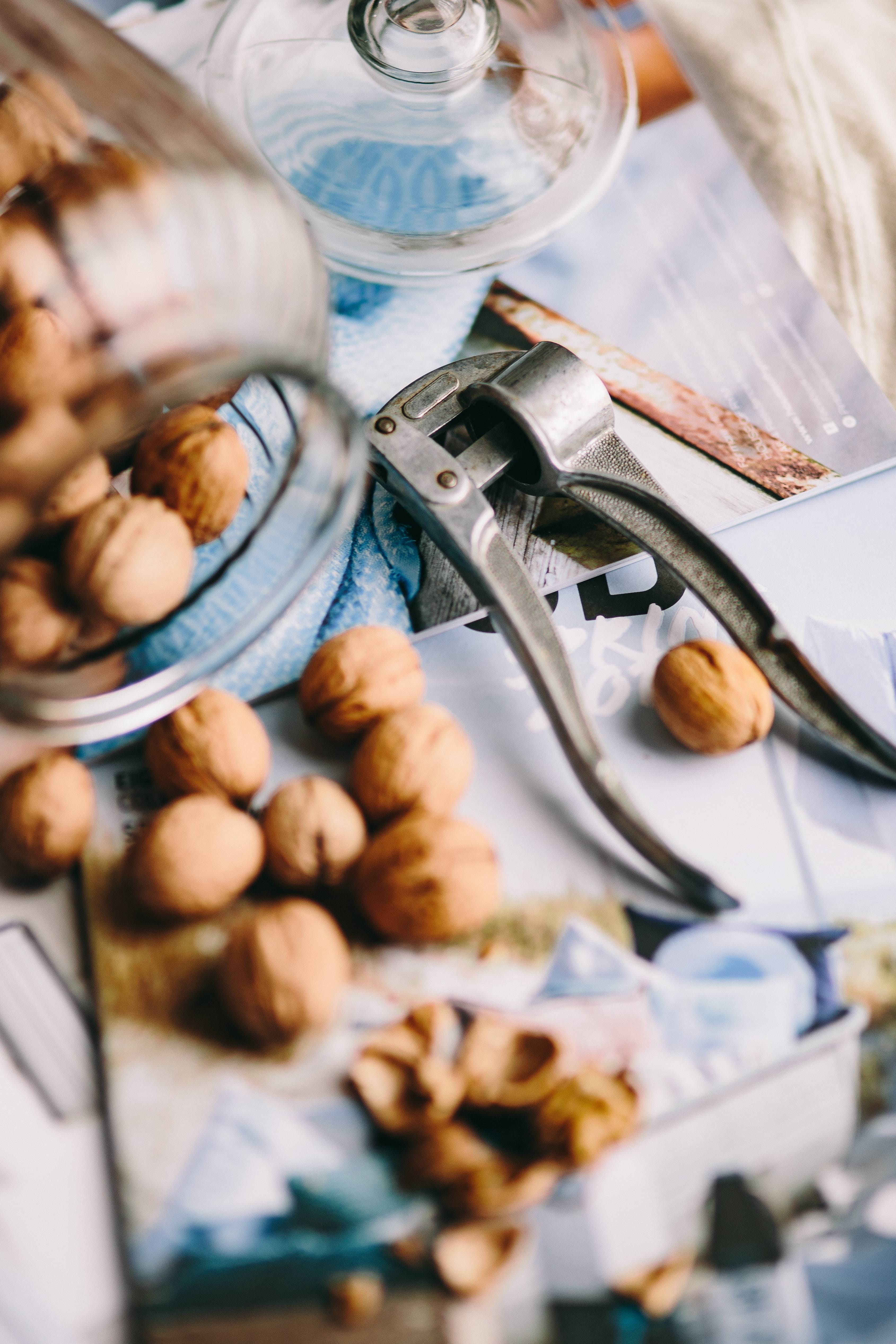 high angle view, collection, close-up, musli, gourmet, container, homemade, full, walnuts, outdoors, 4K, no people, muesli, selective focus, still life, Phone HD Wallpaper