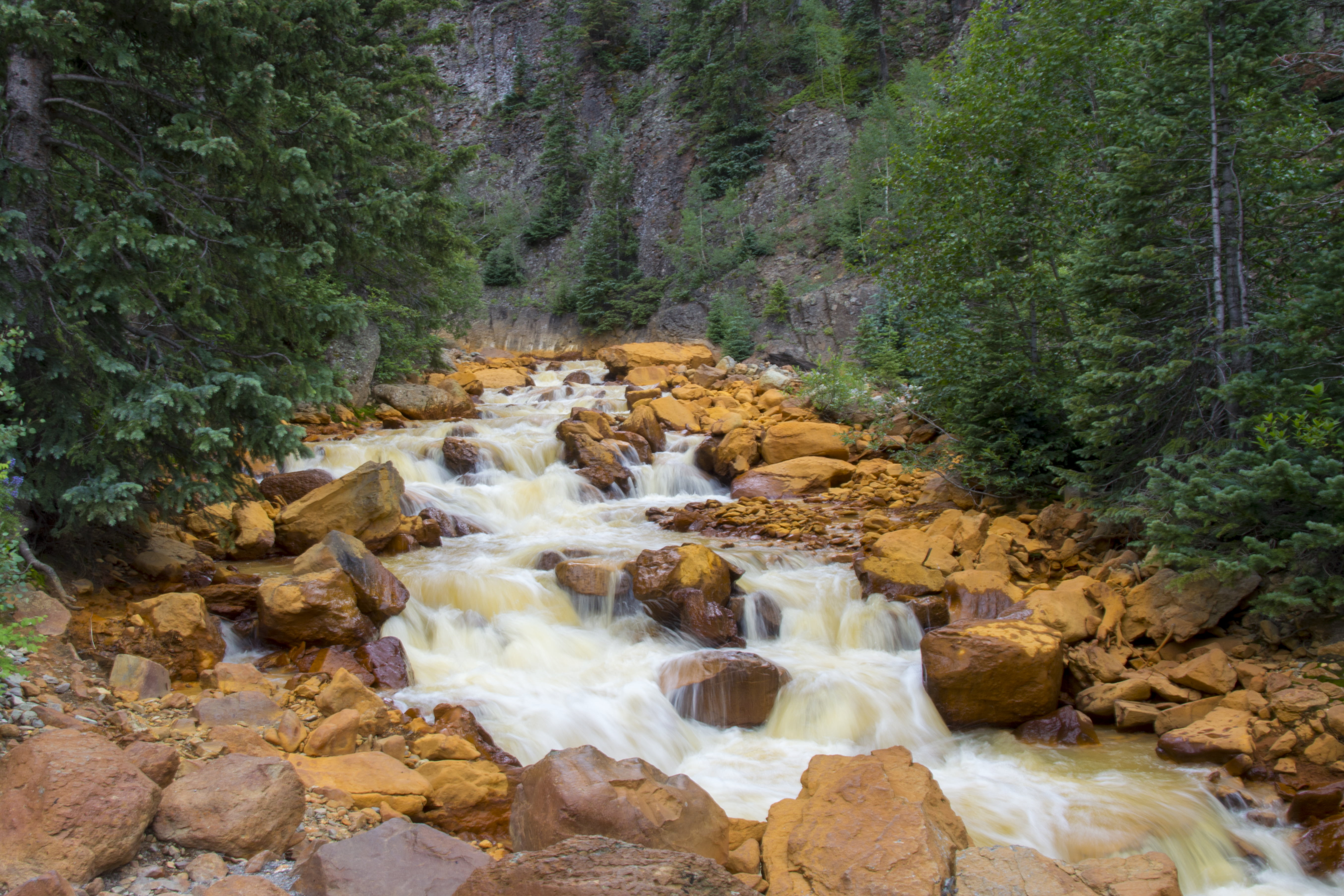 Mountain  creek, scenics, flowing Water, waterfall, Mountain Creek, outdoors, creek, beauty In Nature, river, rocks, freshness, gold, iron, rock - Object, HD Wallpaper