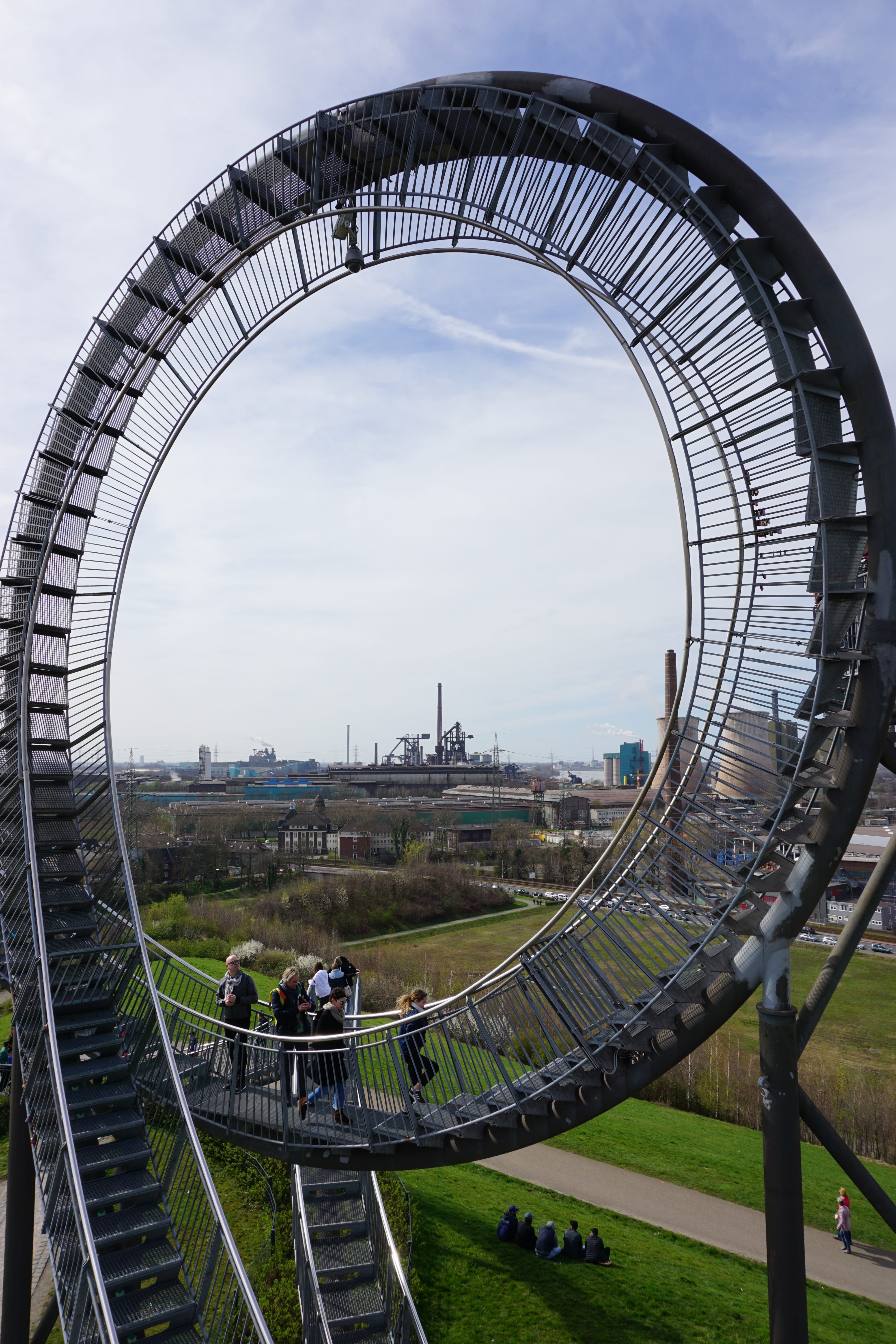 dump, ruhr area, cloud - sky, conveyor system, amusement park ride, high angle view, nature, 5K, outdoors, duisburg, grass, architecture, travel destinations, Phone HD Wallpaper