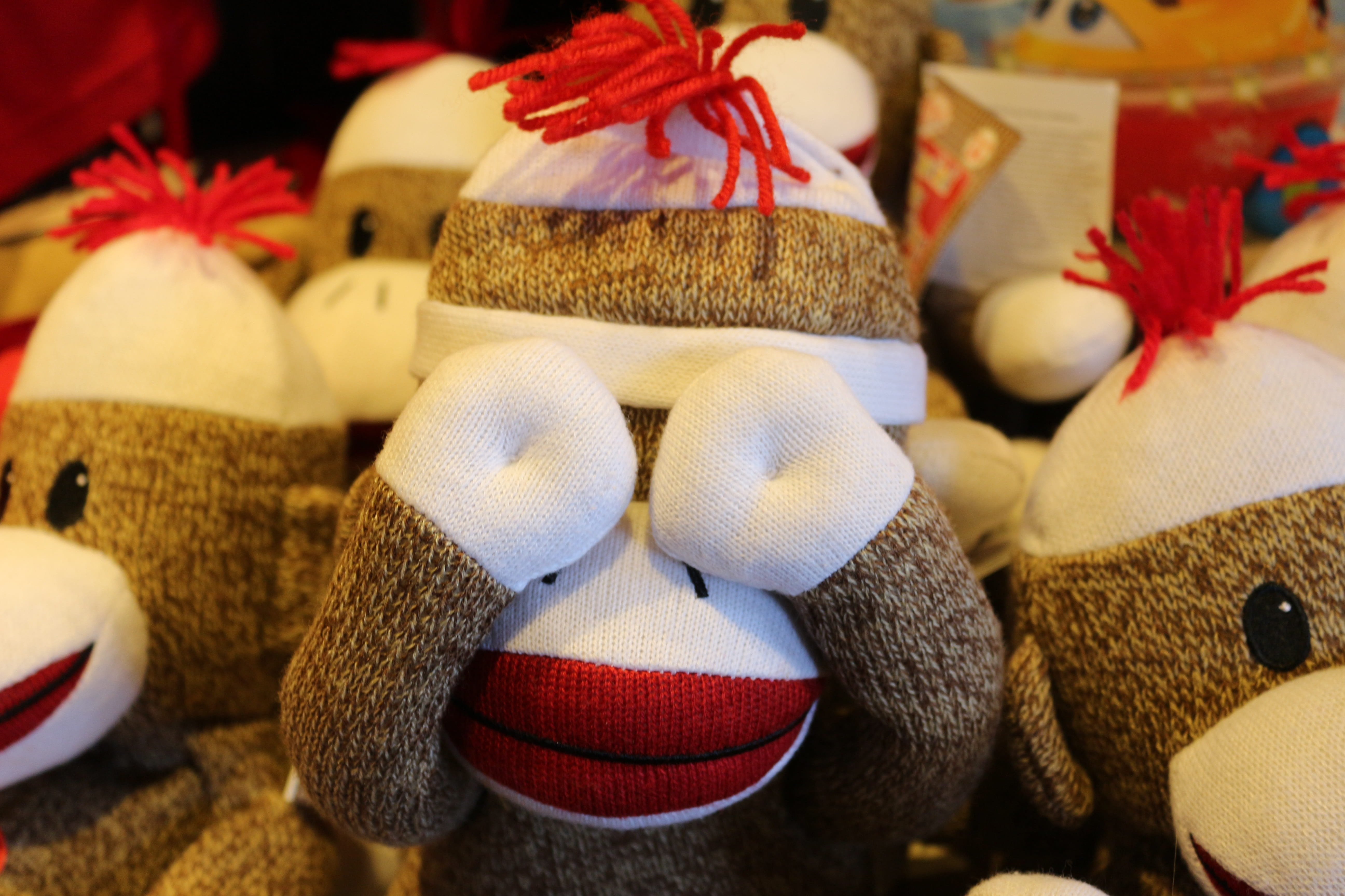 holiday, christmas ornament, market, sack, character, stuffed toy, stuffed animal, indoors, childhood, hat, celebration, sock, for sale, cartoon, choice, HD Wallpaper