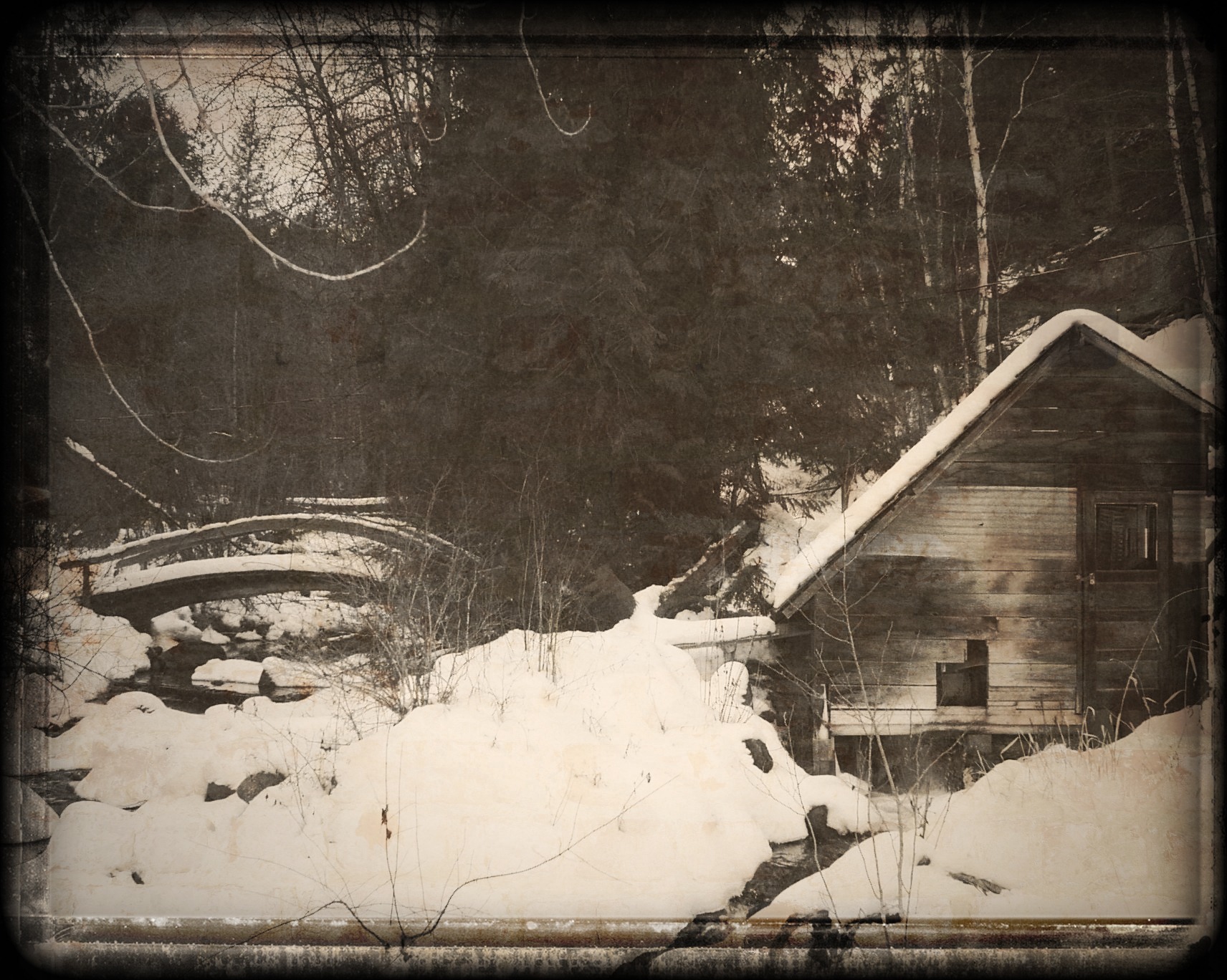 building, ice, demolished, decline, no people, damaged, winter, british columbia, snow, cariboo, textured, old mill, tree, scenery, architecture, deterioration, HD Wallpaper
