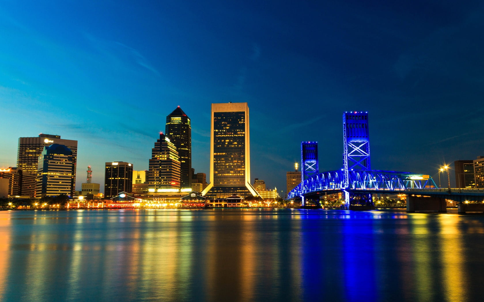florida, modern, office Building, travel Destinations, 720P, building, dusk, downtown District, financial District, skyscraper, cityscape, lot, blue, urban Skyline, HD Wallpaper