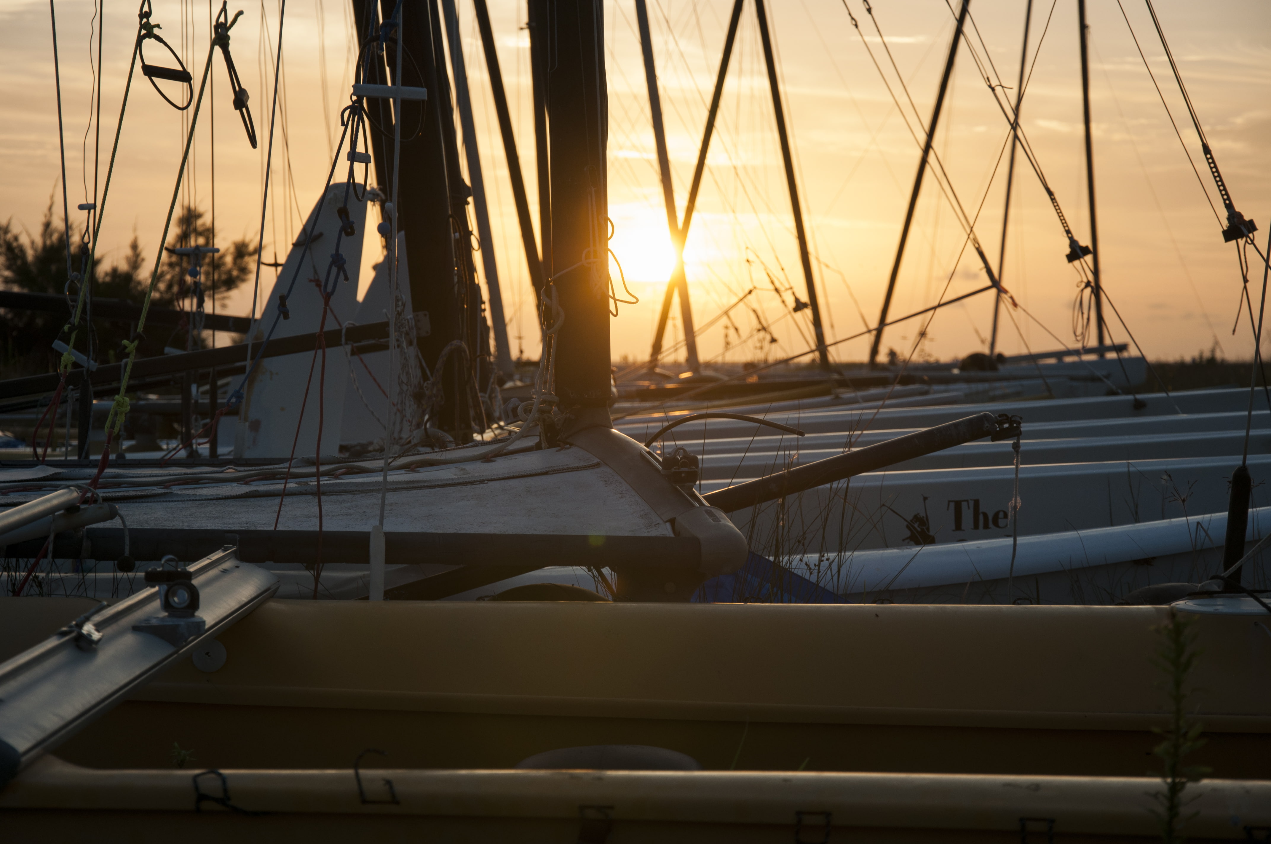 beach, boat, sailboats, photography, Florida, 4K, sunset, HD Wallpaper