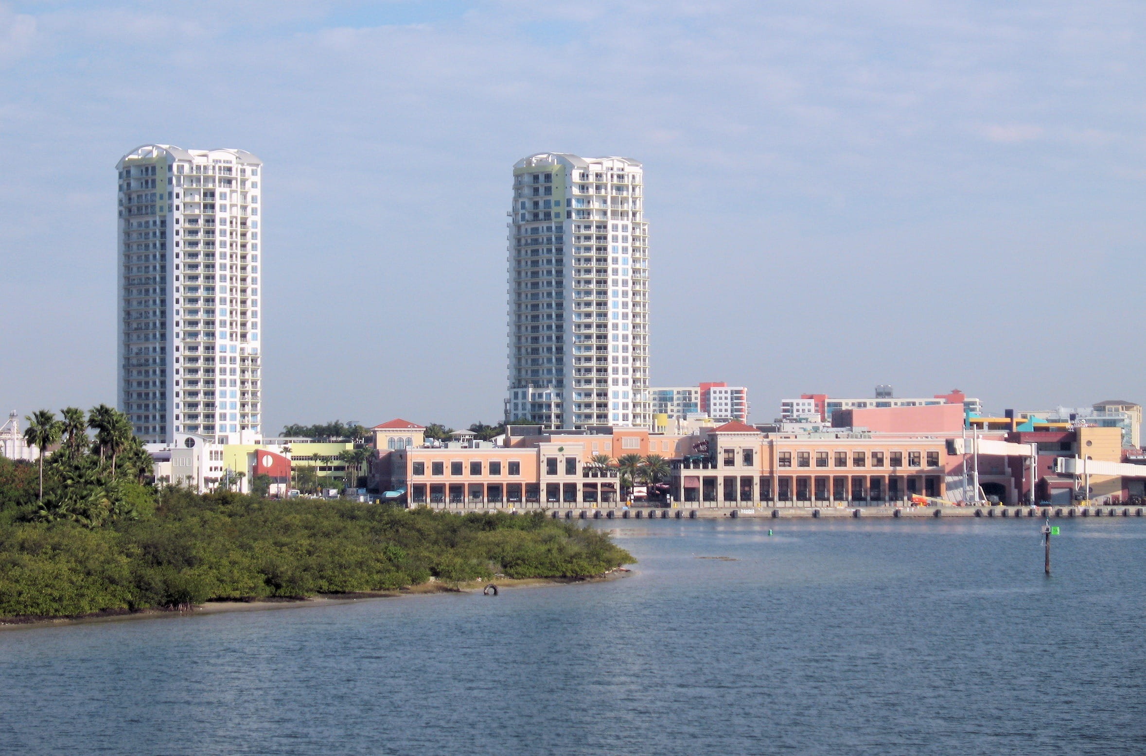 City, near, skyscraper, 1080P, Skyline, Tropical, waterfront, outdoors, sky, residential district, no people, building exterior, building, florida, water, HD Wallpaper