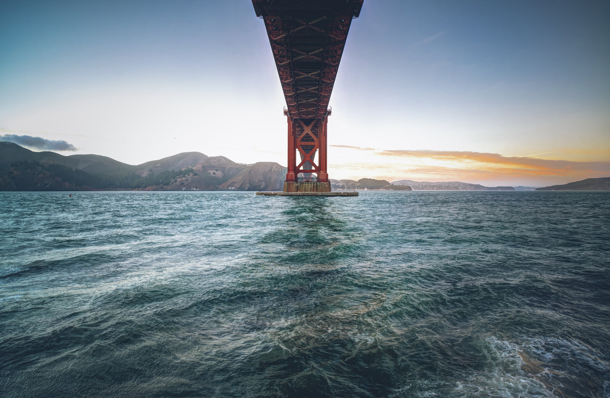 transportation, 1080P, waterfront, travel, mountain, tranquility, no people, USА, nature, built structure, tranquil scene, clear sky, beauty in nature, HD Wallpaper