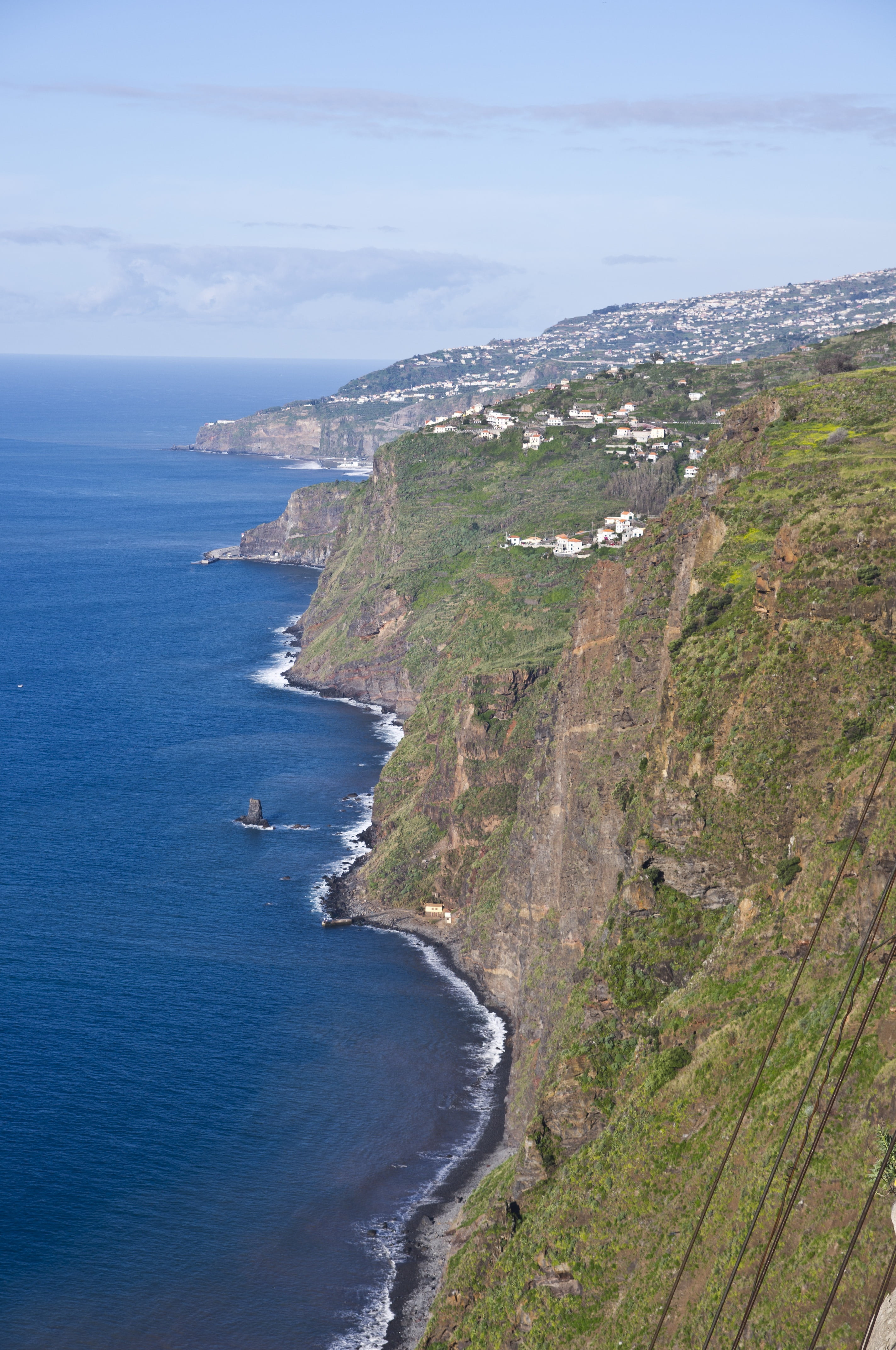 water, scenics, cloud - sky, nature, sky, 4K, horizon, day, idyllic, madeira, beach, no people, high angle view, rocky coastline, outdoors, tranquility, Phone HD Wallpaper