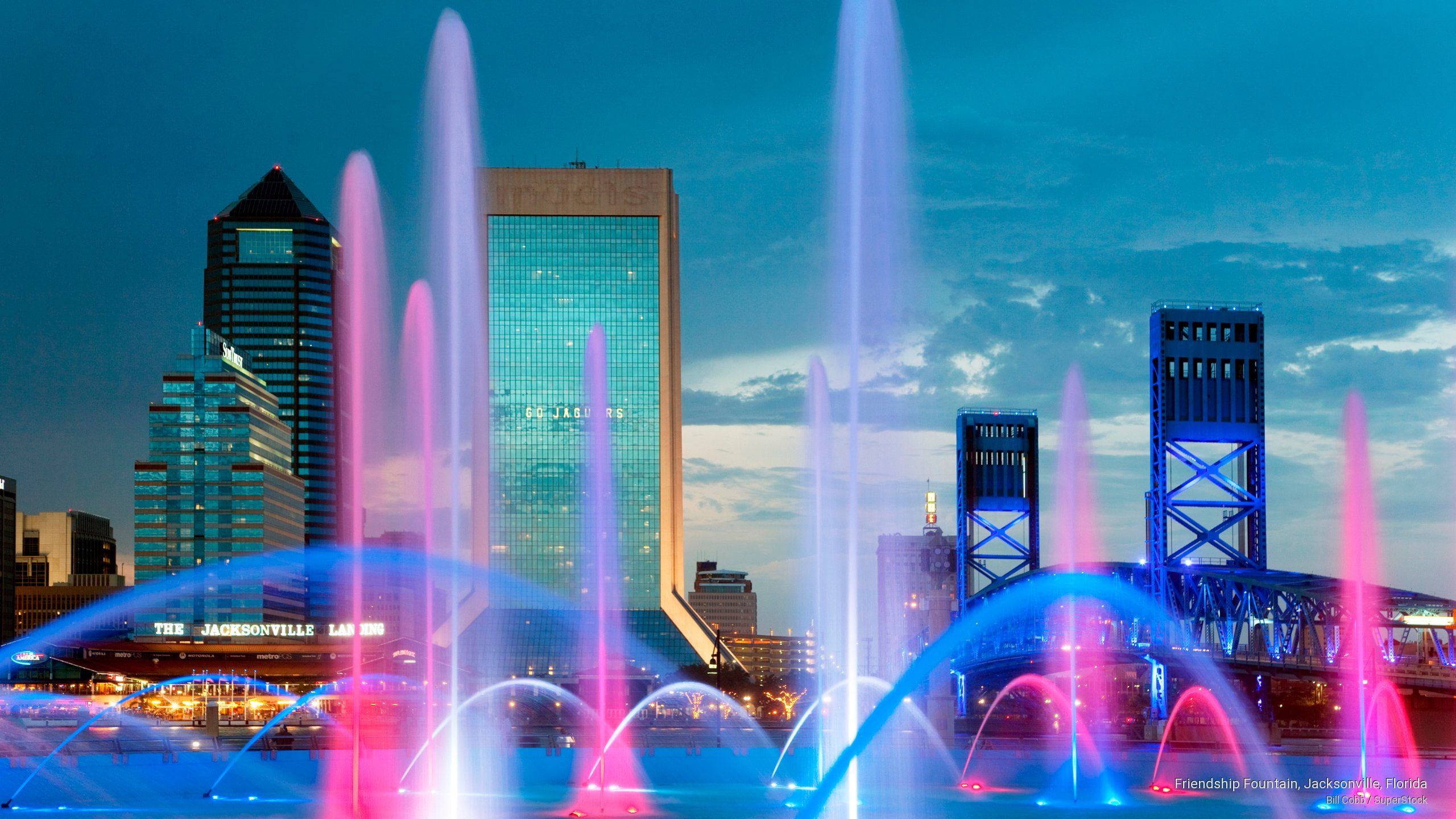 friendship, jacksonville, Architecture, florida, 2K, fountain, HD Wallpaper
