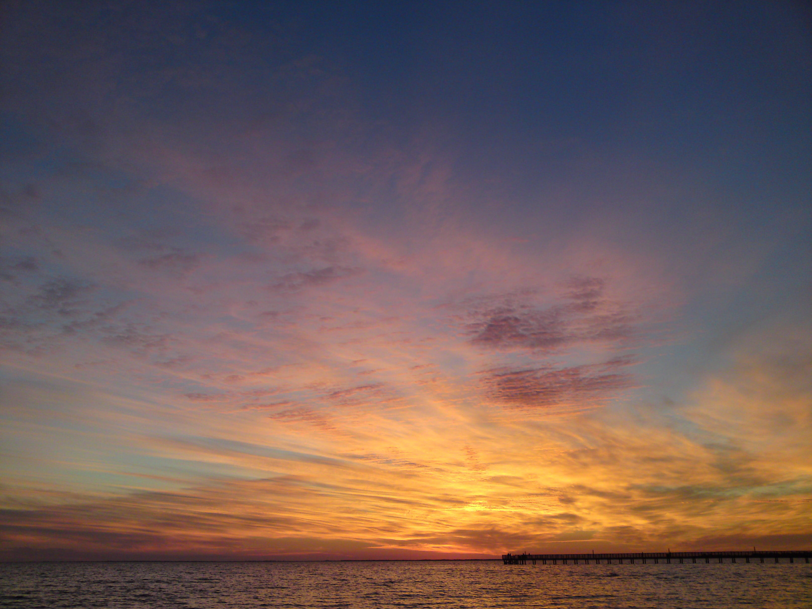 sky, tranquil scene, beauty in nature, 2K, sea, no people, land, water, nature, sunset, horizon over water, horizon, florida, sun, scenics - nature, usa, HD Wallpaper