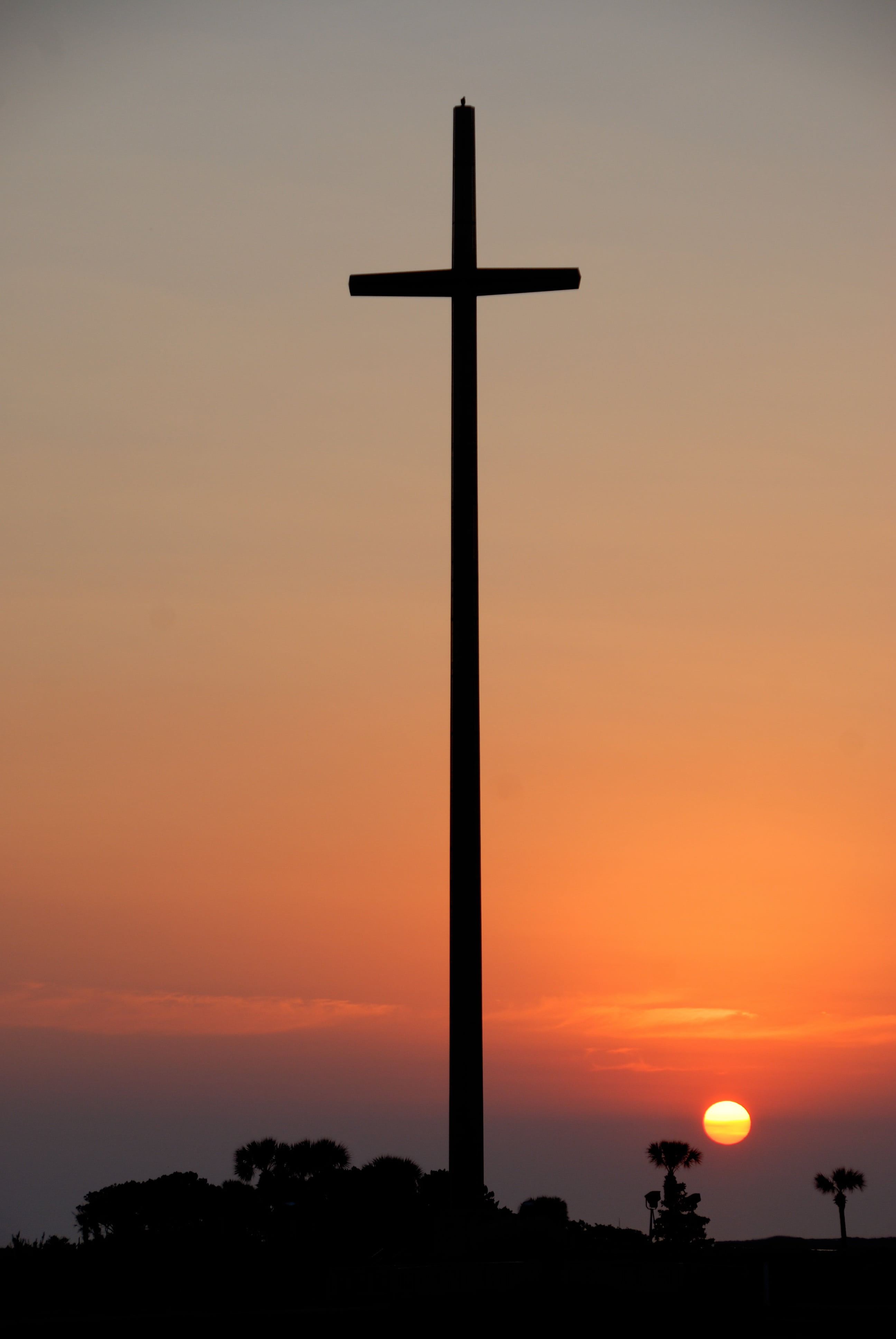 holy, cross, illuminated, sky, outdoors, hour, orange sky, tranquil scene, christian, scenics - nature, dusk, landmark, historic, sunset, tourism, travel, Phone HD Wallpaper