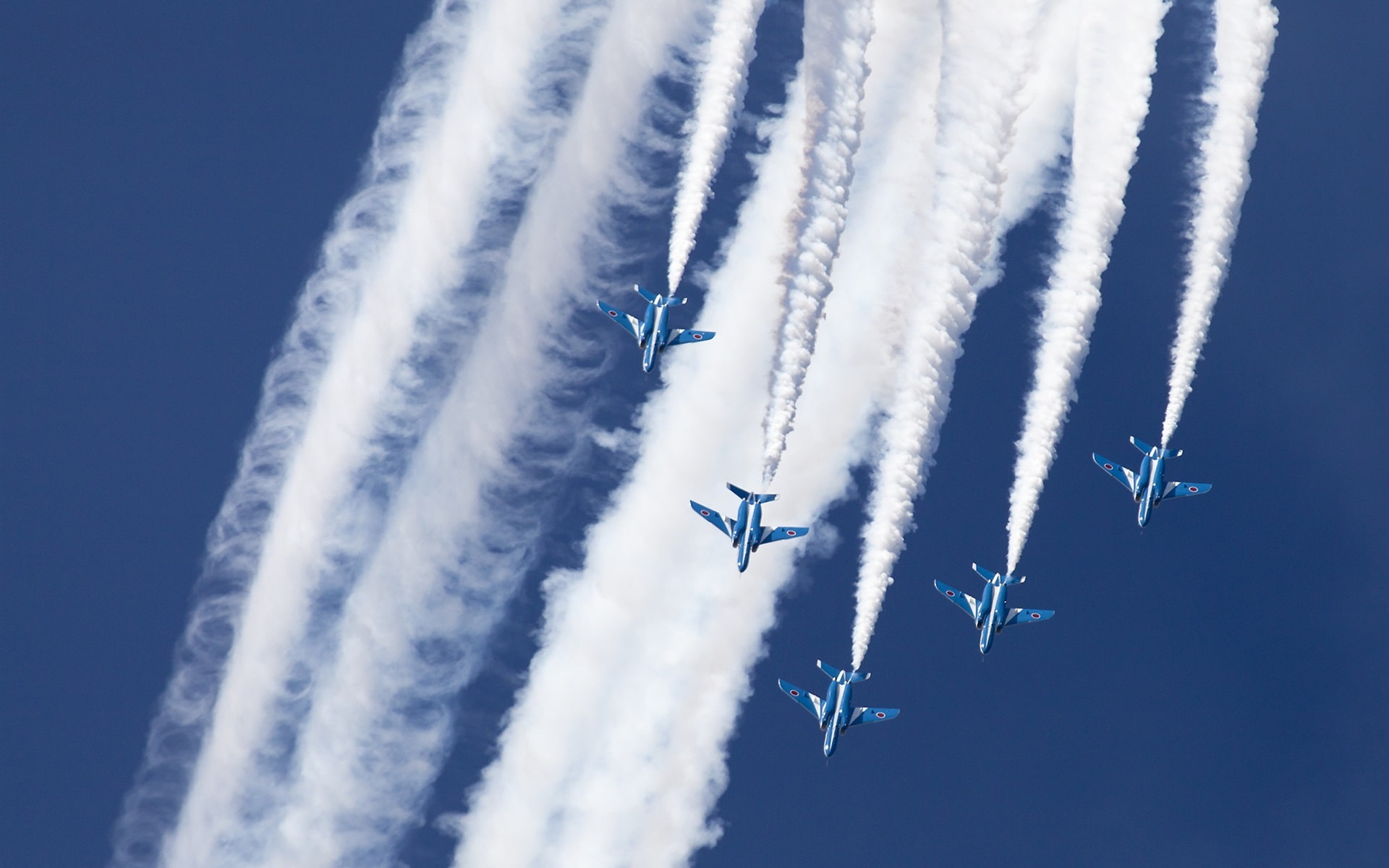 Blue, Sky, 1080P, Kawasaki, Aerobatic, Smoke, Group, t, Impulse, HD Wallpaper