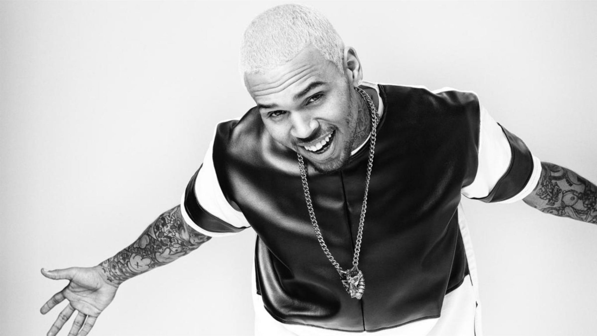 portrait, clothing, white background, looking at camera, one person, human body part, young adult, chris brown photo backgrounds, waist up, smiling, studio shot, HD Wallpaper