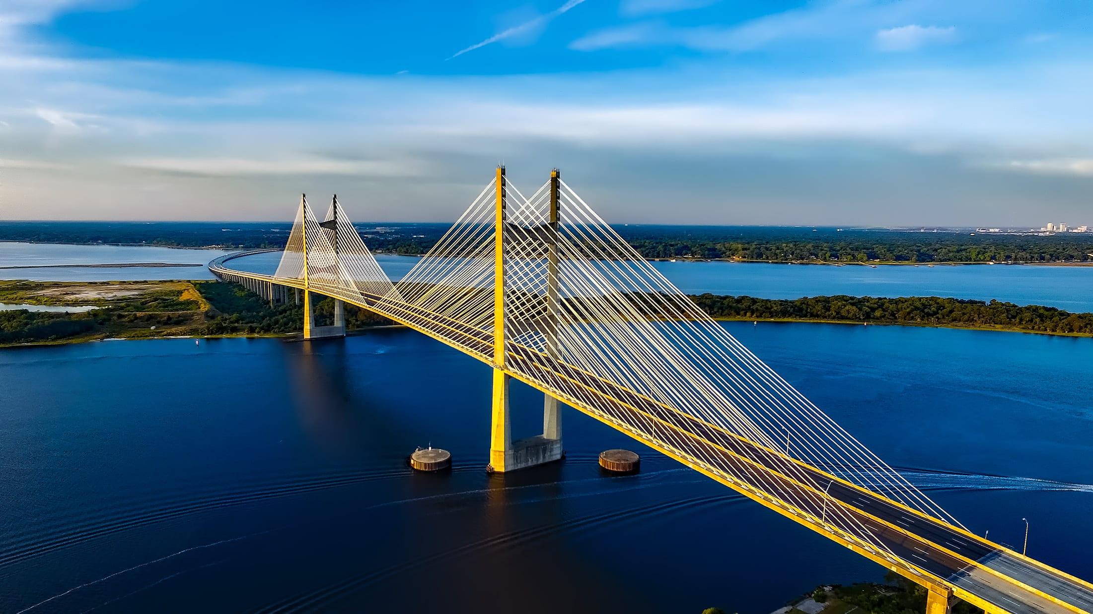 built structure, travel, sky, transportation, 1080P, blue, bay, hdr, scenics - nature, architecture, sea, light, ocean, florida, panorama, nature, beach, HD Wallpaper