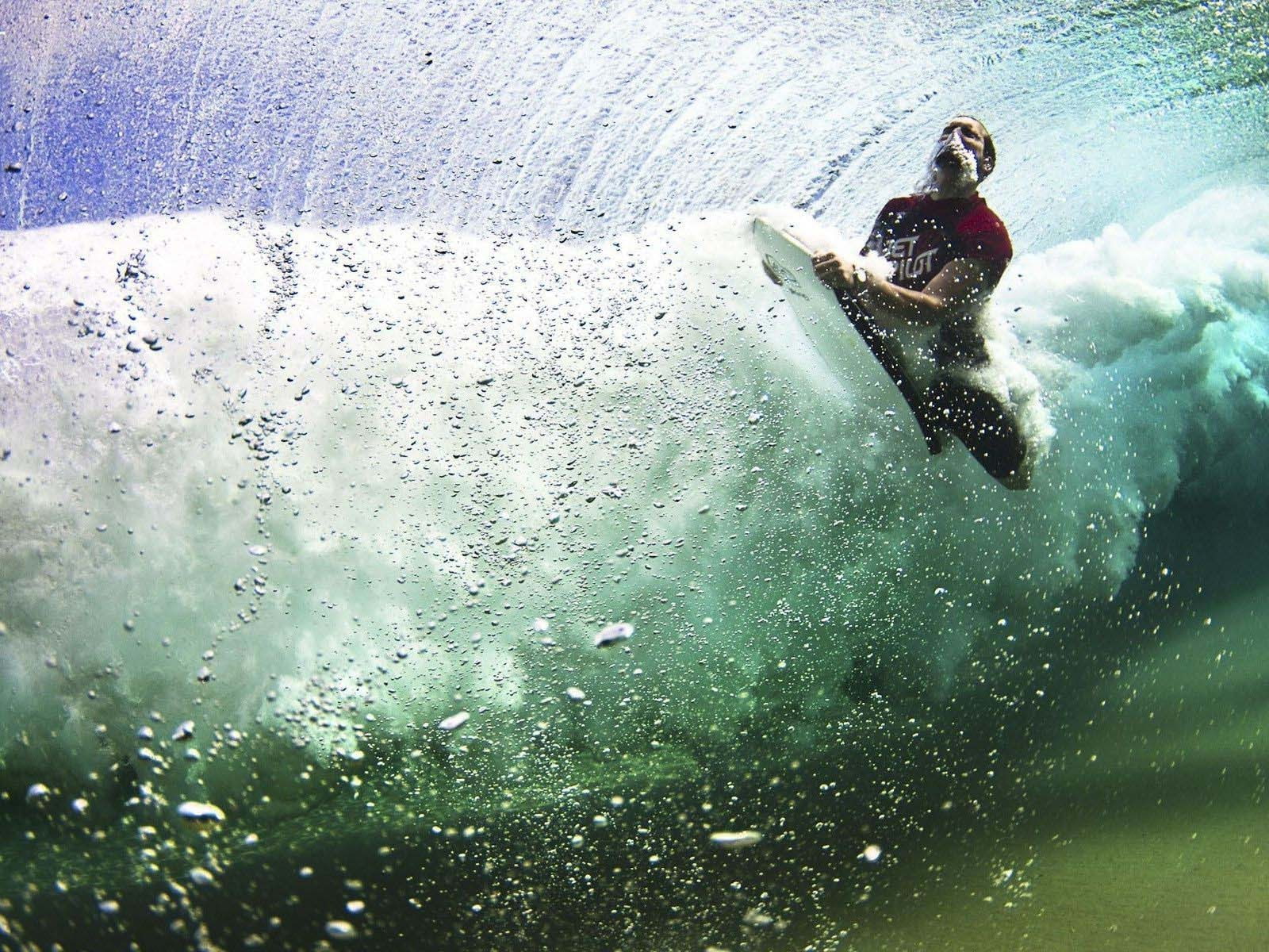 underwater, sports, board, wave, 720P, ocean, hd, boogie, HD Wallpaper