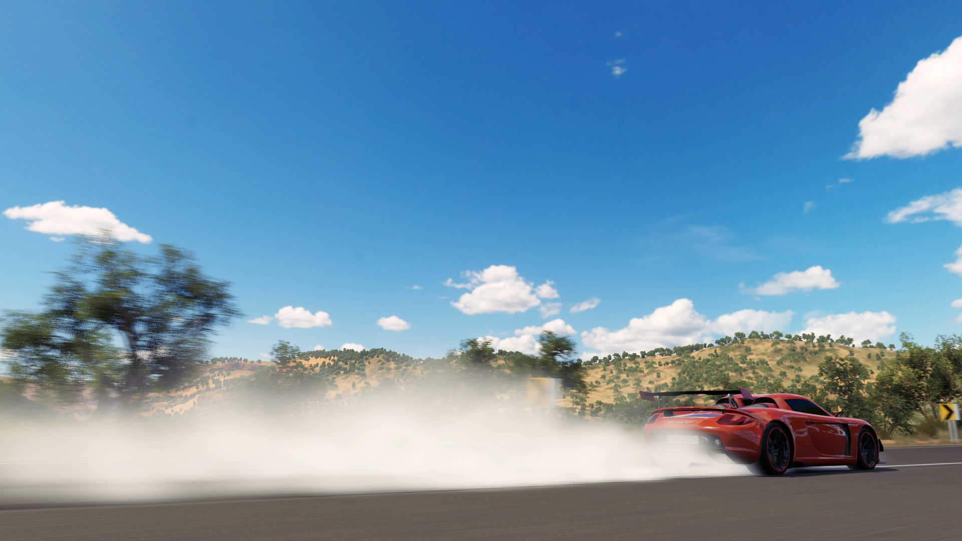 sunlight, smoke - physical structure, plant, transportation, auto racing, outdoors, dust, speed, 1080P, sky, no people, road, motor vehicle, mode of transportation, HD Wallpaper